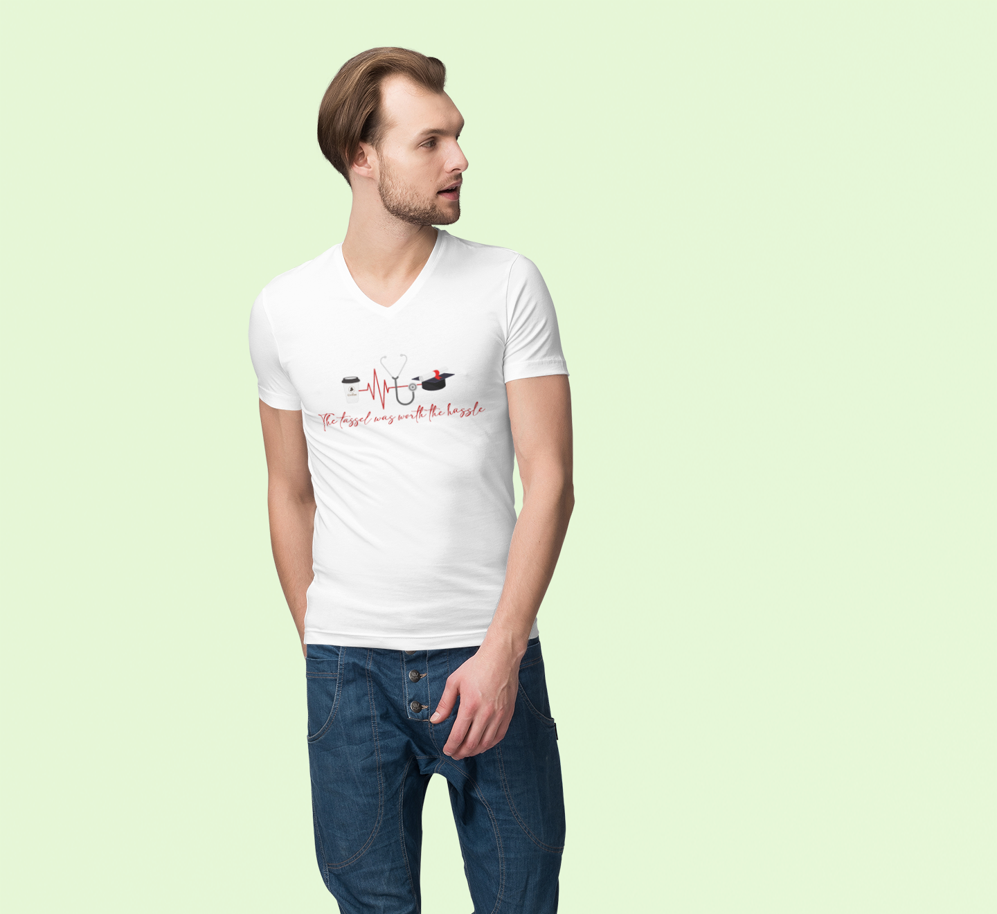 The Tassel Was Worth The Hassle Men's V-Neck T-Shirt