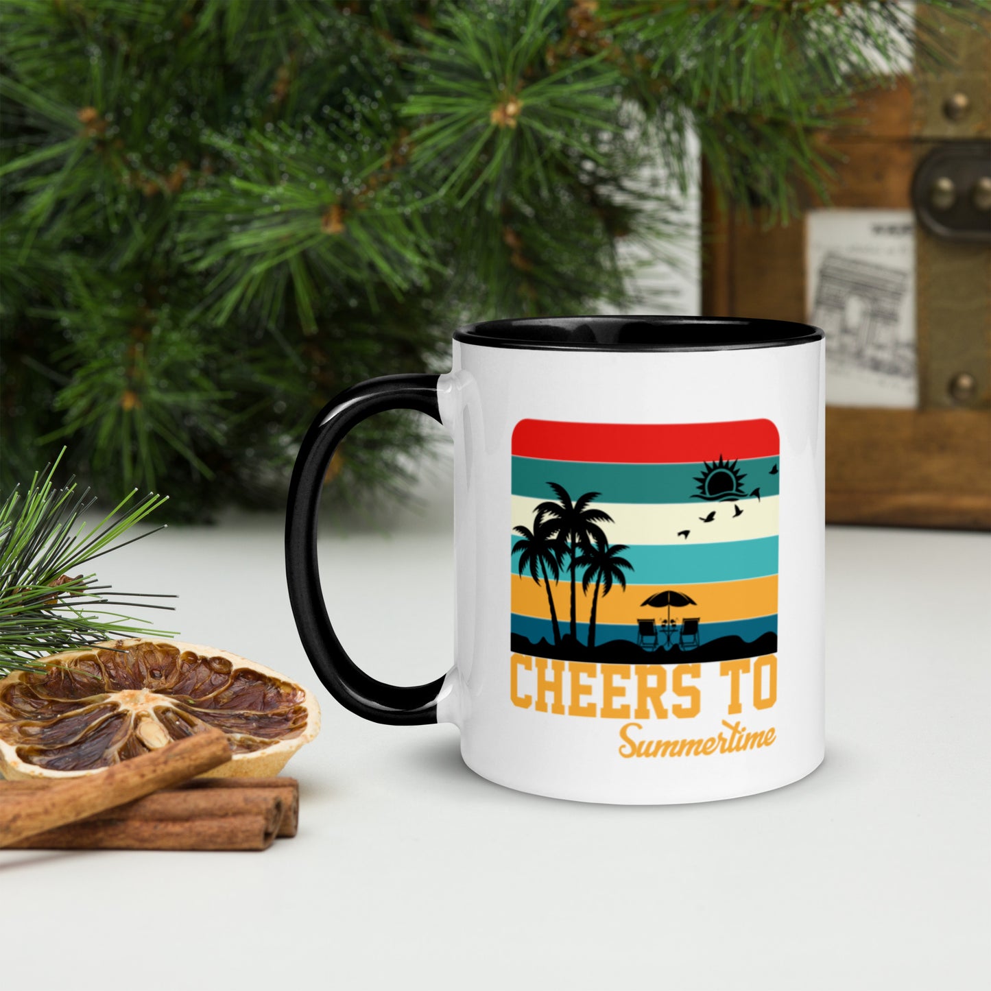 Cheers To Summertime Mug with Color Inside