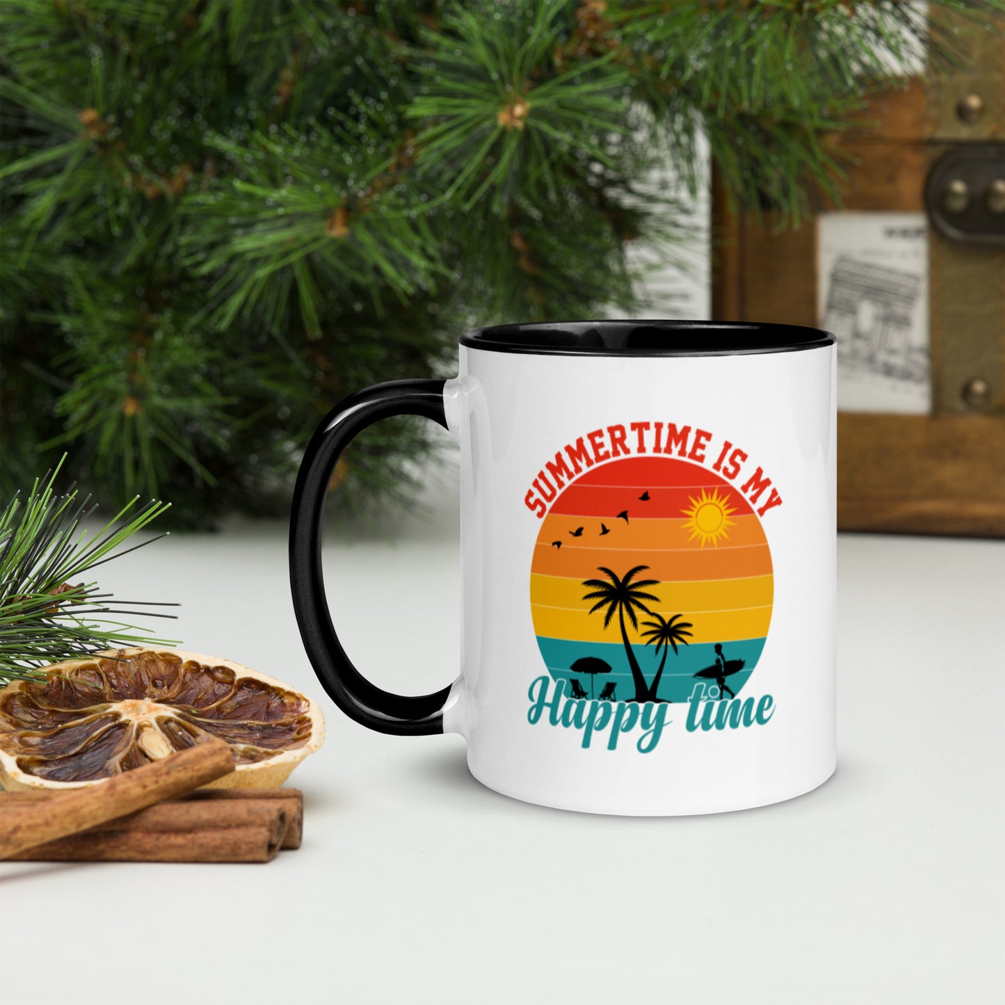 Summertime Is My Happy Time Mug with Color Inside