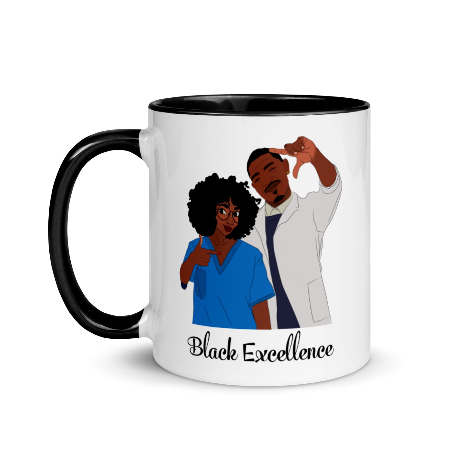 Black Excellence Mug with Color Inside