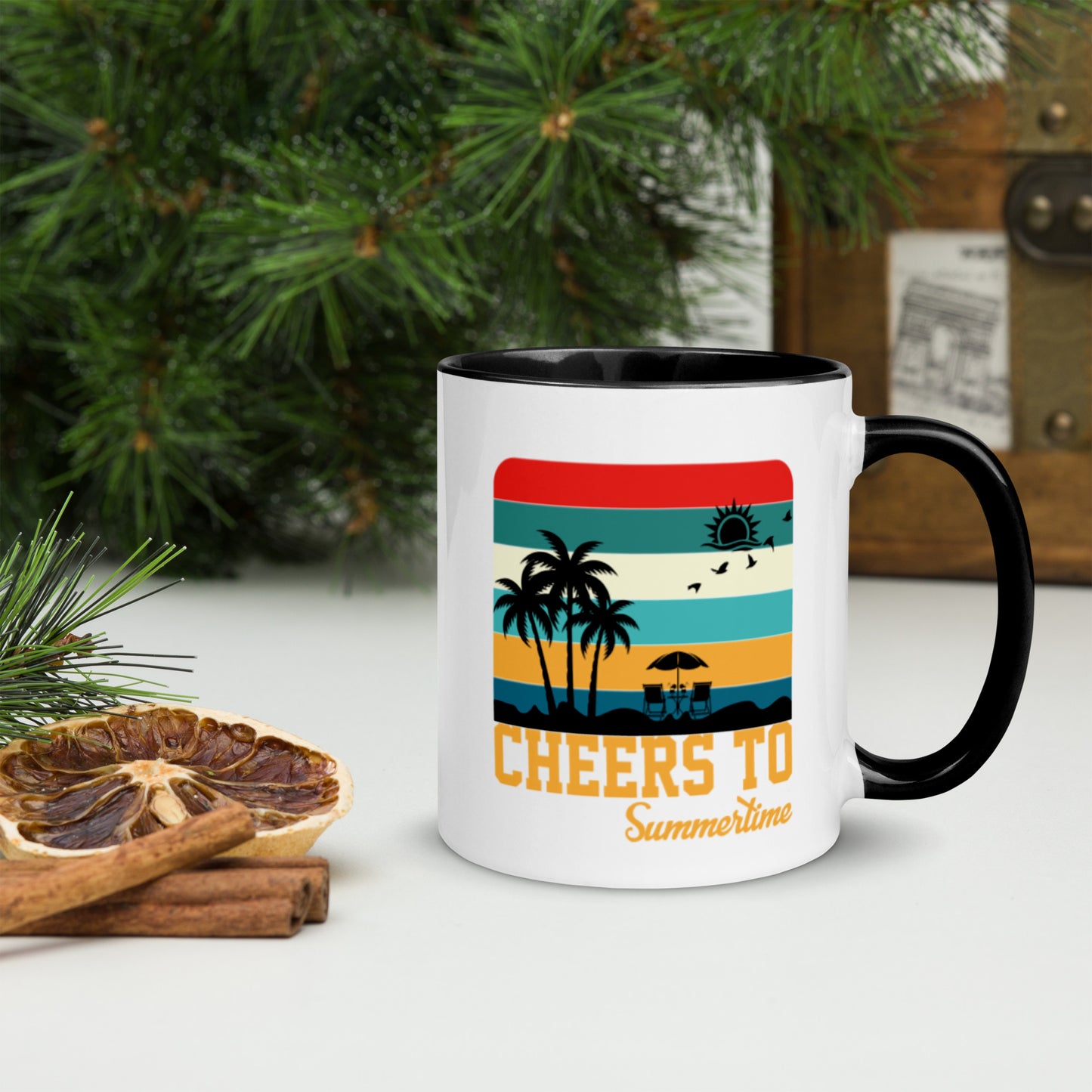Cheers To Summertime Mug with Color Inside