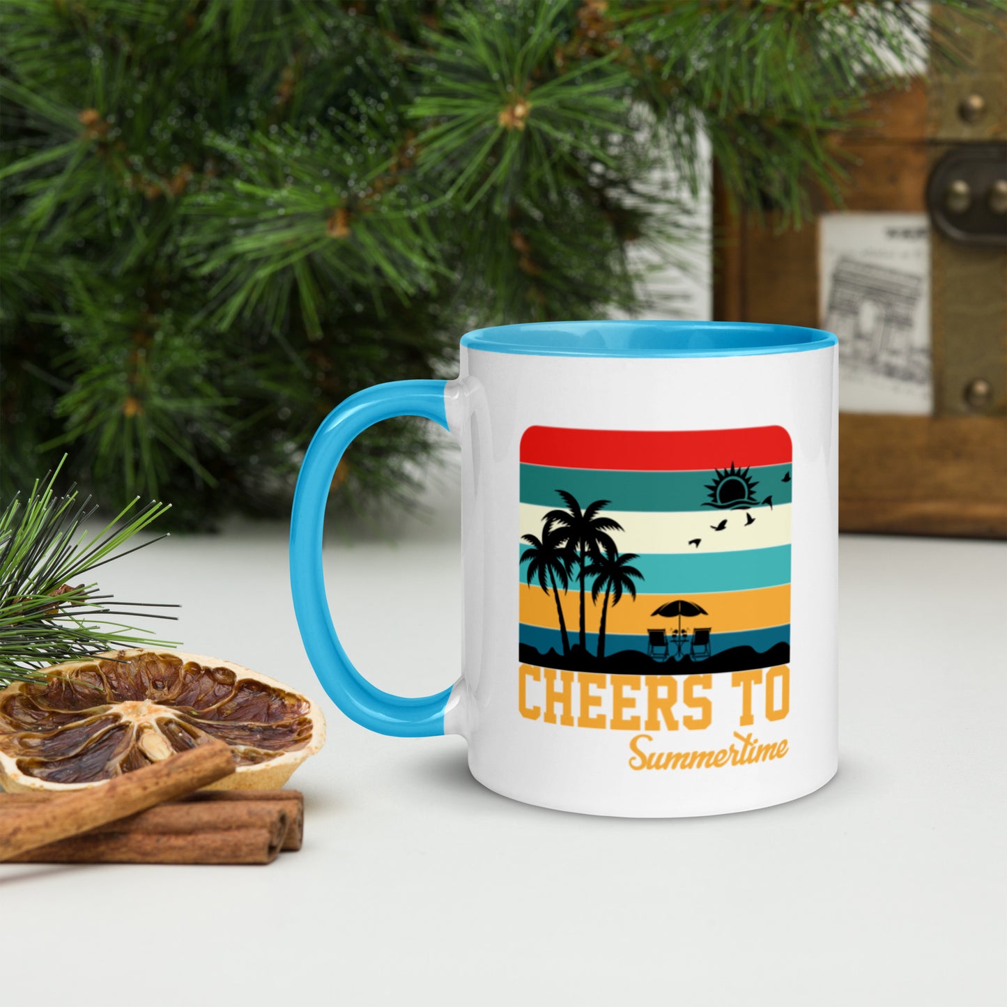 Cheers To Summertime Mug with Color Inside