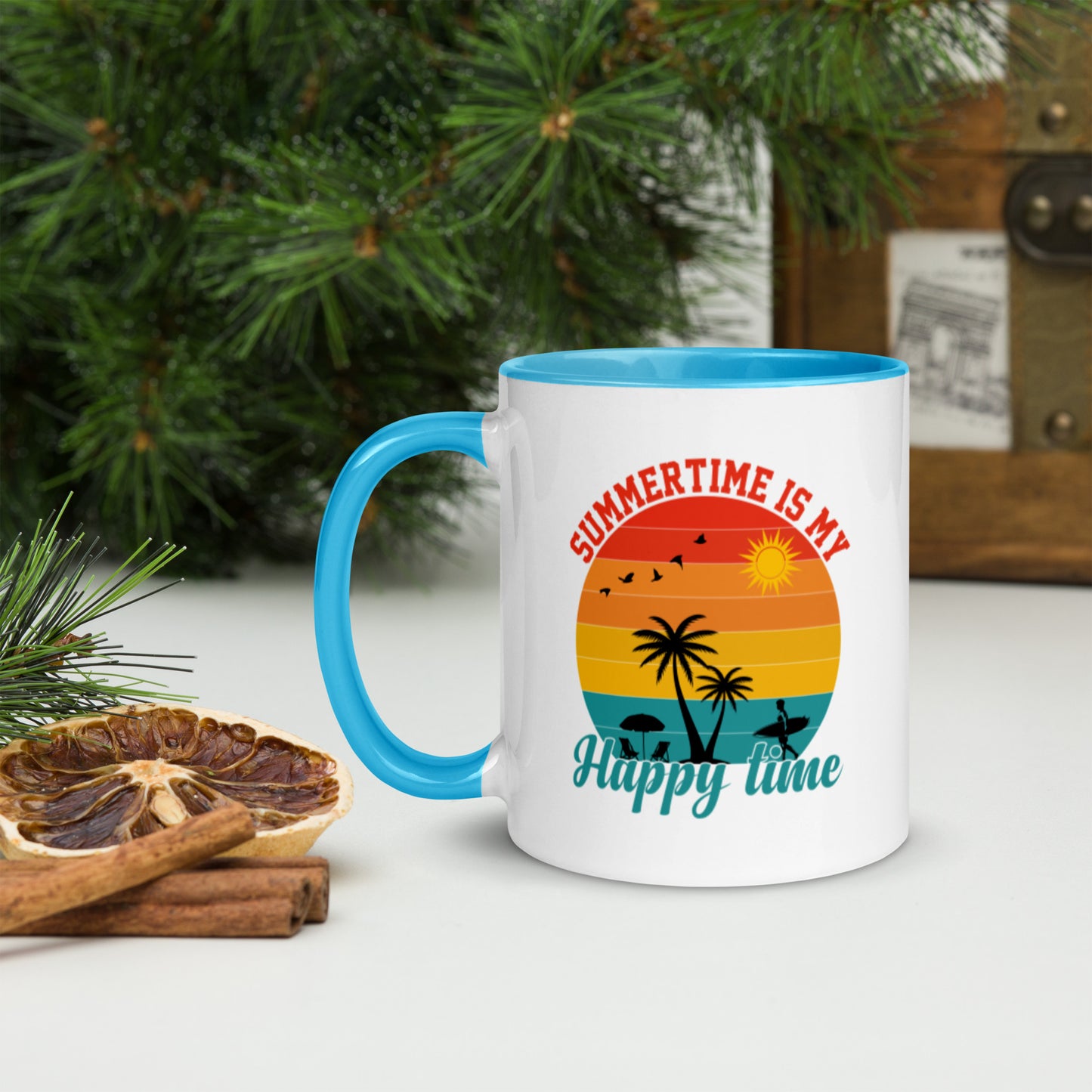 Summertime Is My Happy Time Mug with Color Inside