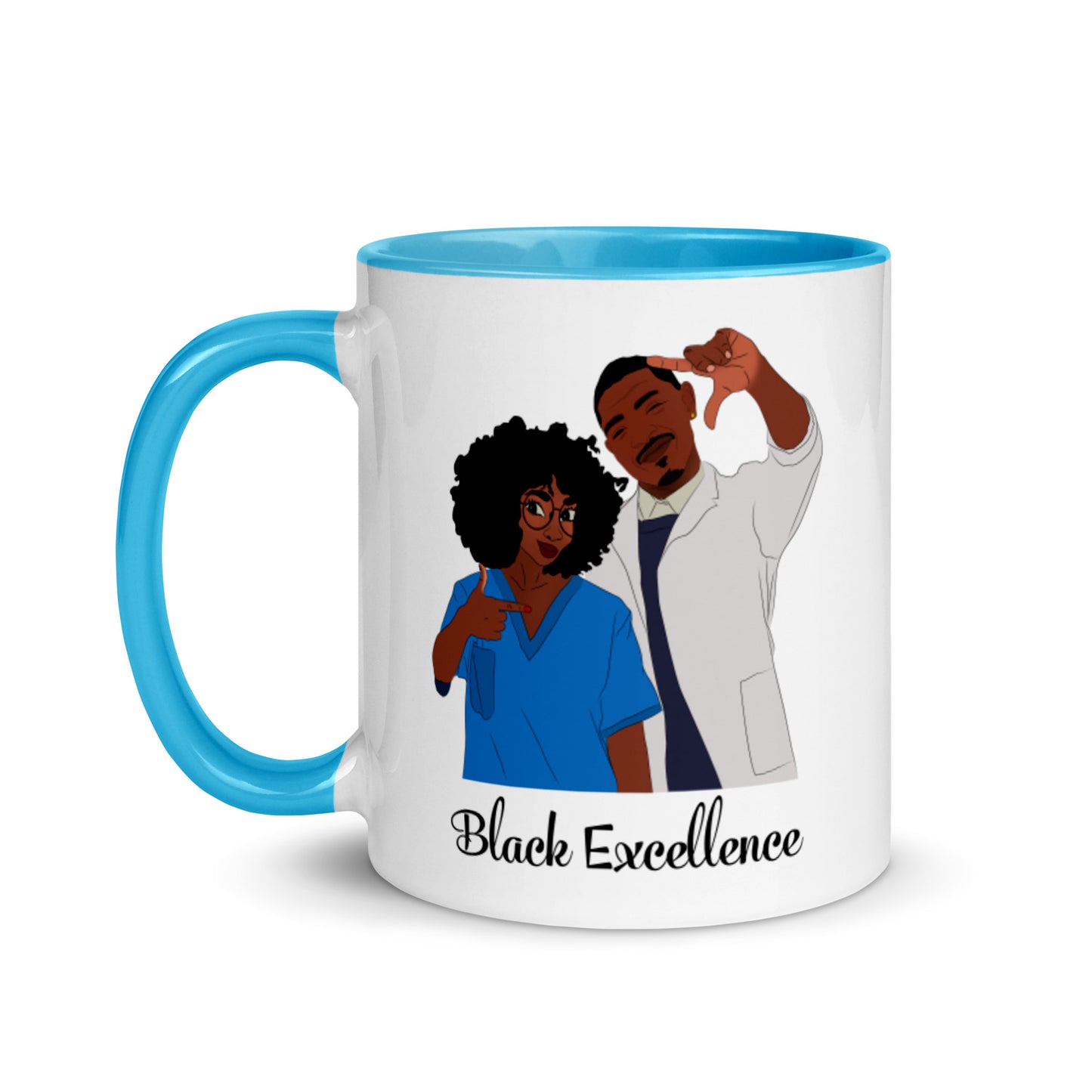 Black Excellence Mug with Color Inside