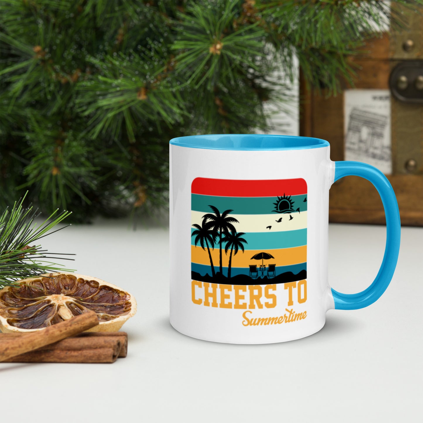 Cheers To Summertime Mug with Color Inside