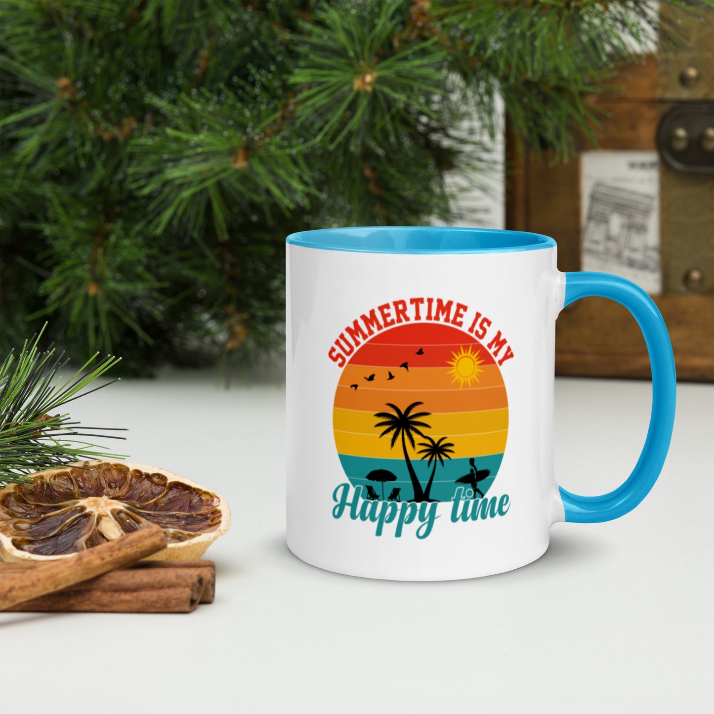Summertime Is My Happy Time Mug with Color Inside