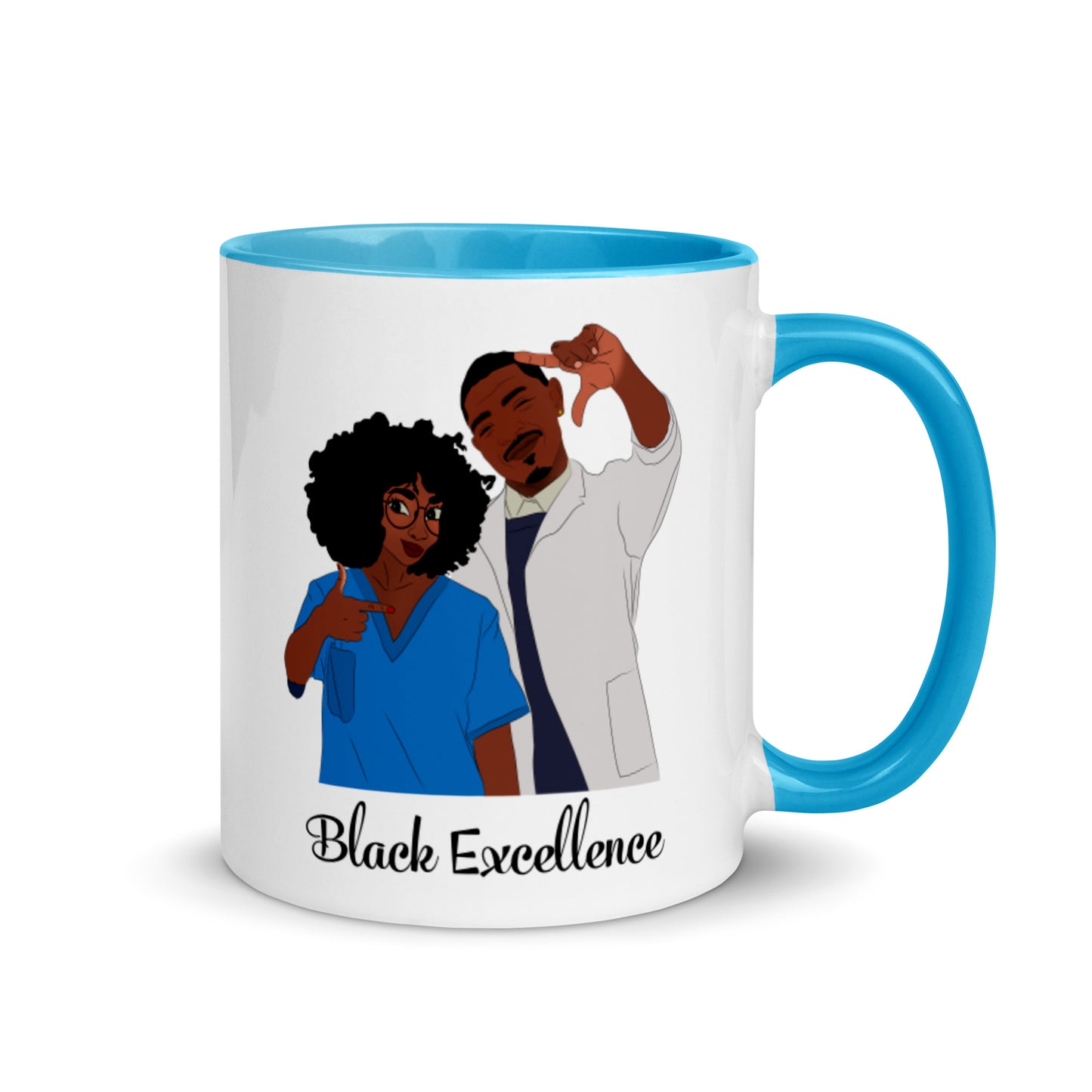 Black Excellence Mug with Color Inside