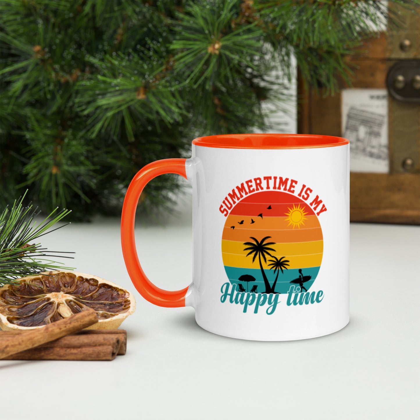 Summertime Is My Happy Time Mug with Color Inside