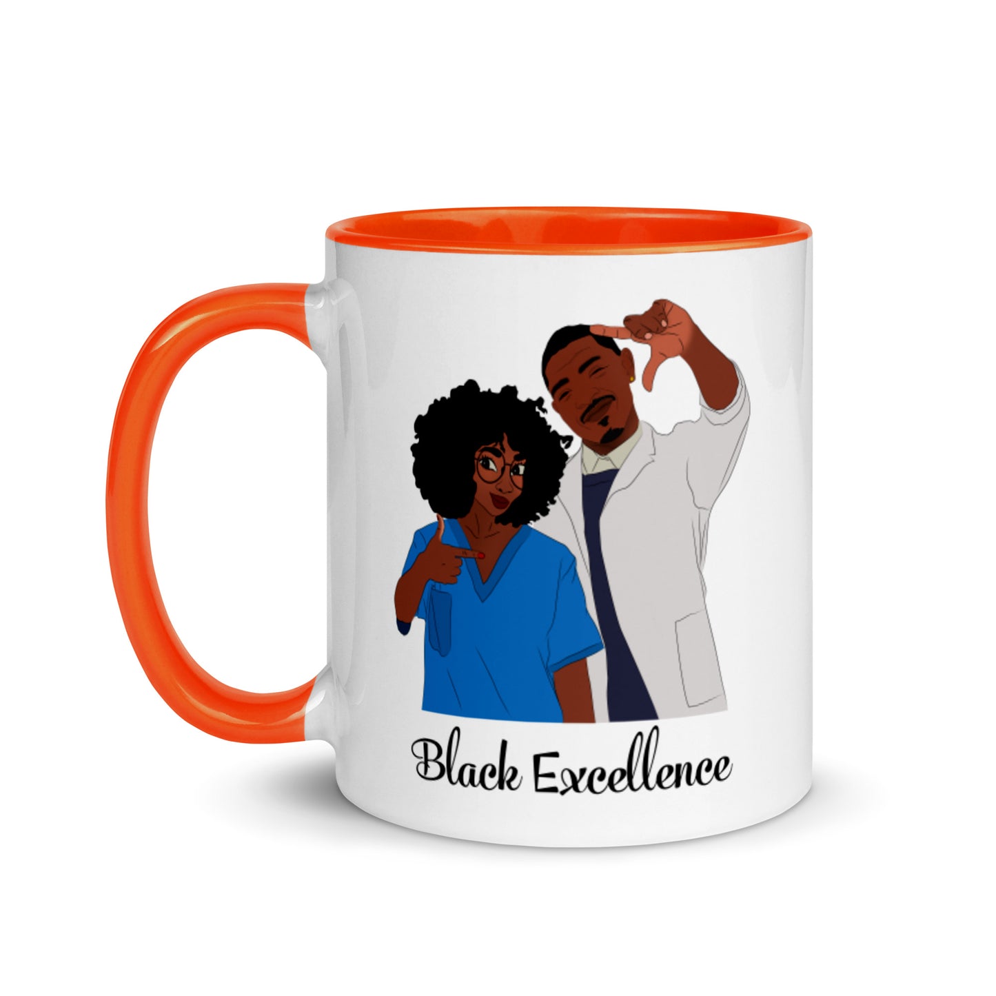 Black Excellence Mug with Color Inside