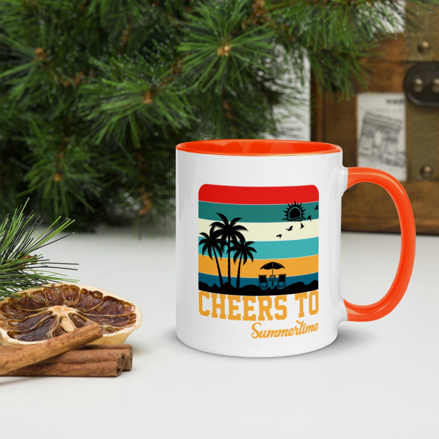 Cheers To Summertime Mug with Color Inside