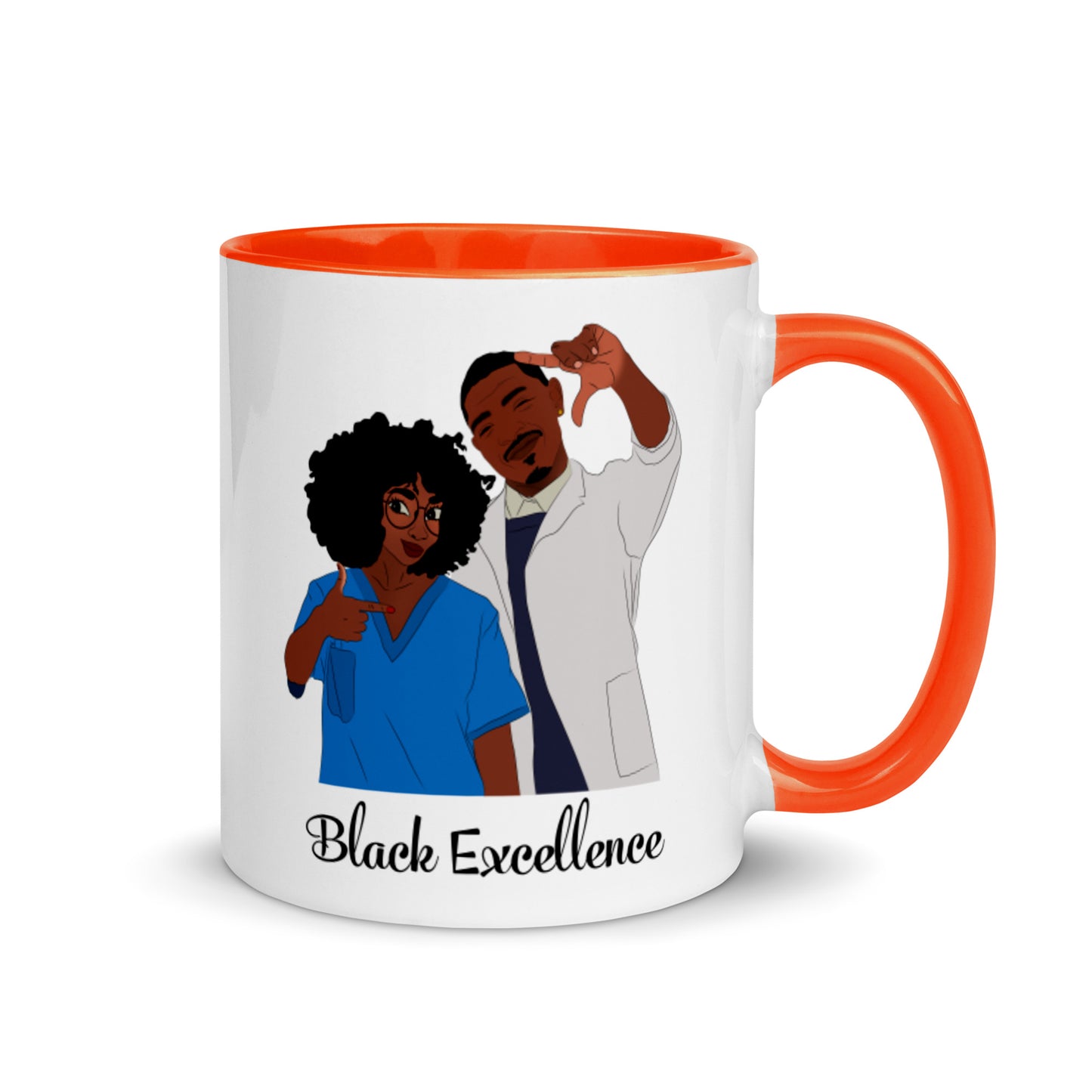 Black Excellence Mug with Color Inside