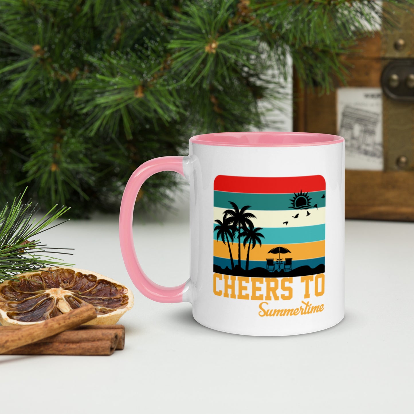 Cheers To Summertime Mug with Color Inside