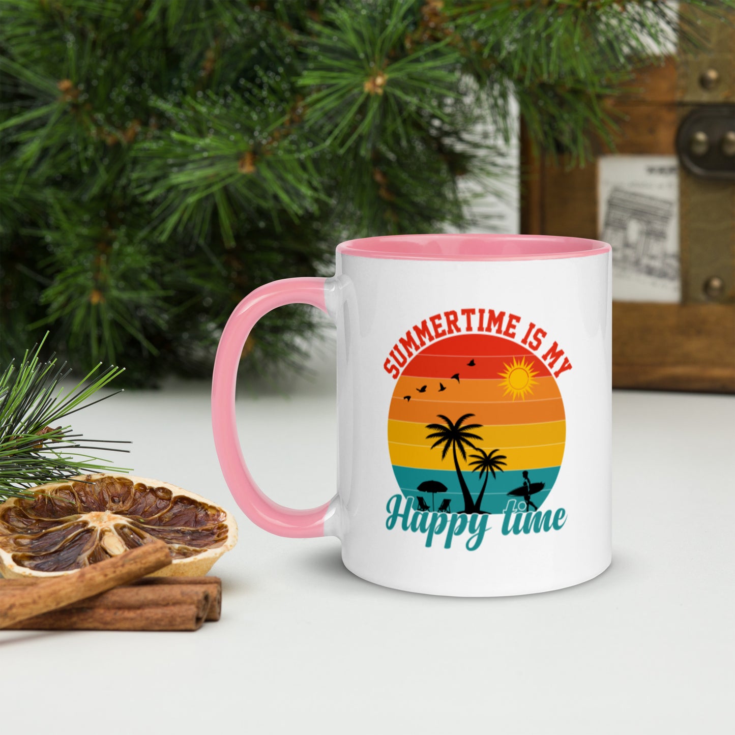 Summertime Is My Happy Time Mug with Color Inside
