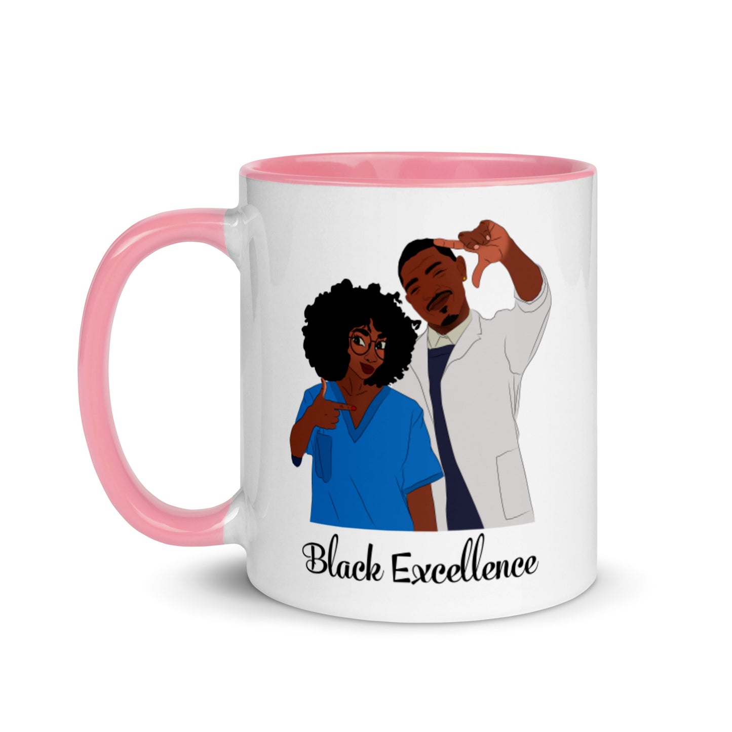 Black Excellence Mug with Color Inside