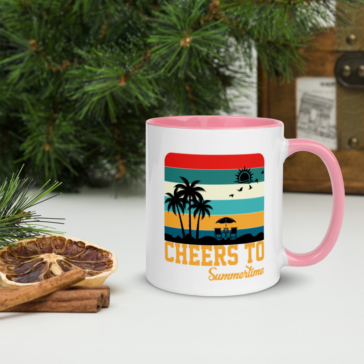 Cheers To Summertime Mug with Color Inside