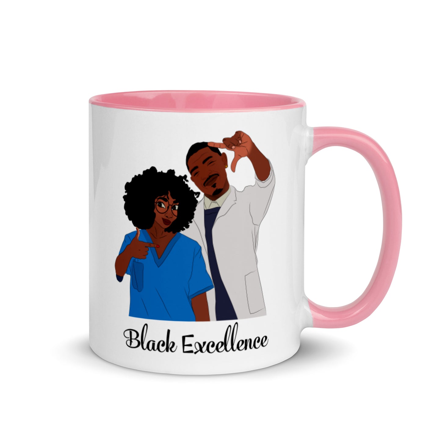 Black Excellence Mug with Color Inside