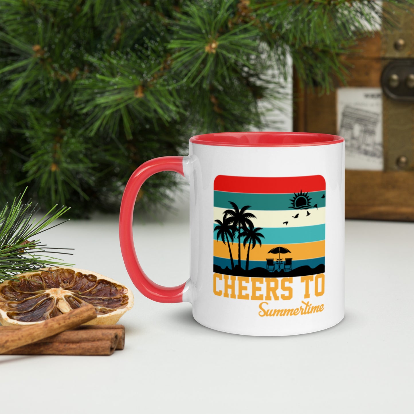 Cheers To Summertime Mug with Color Inside