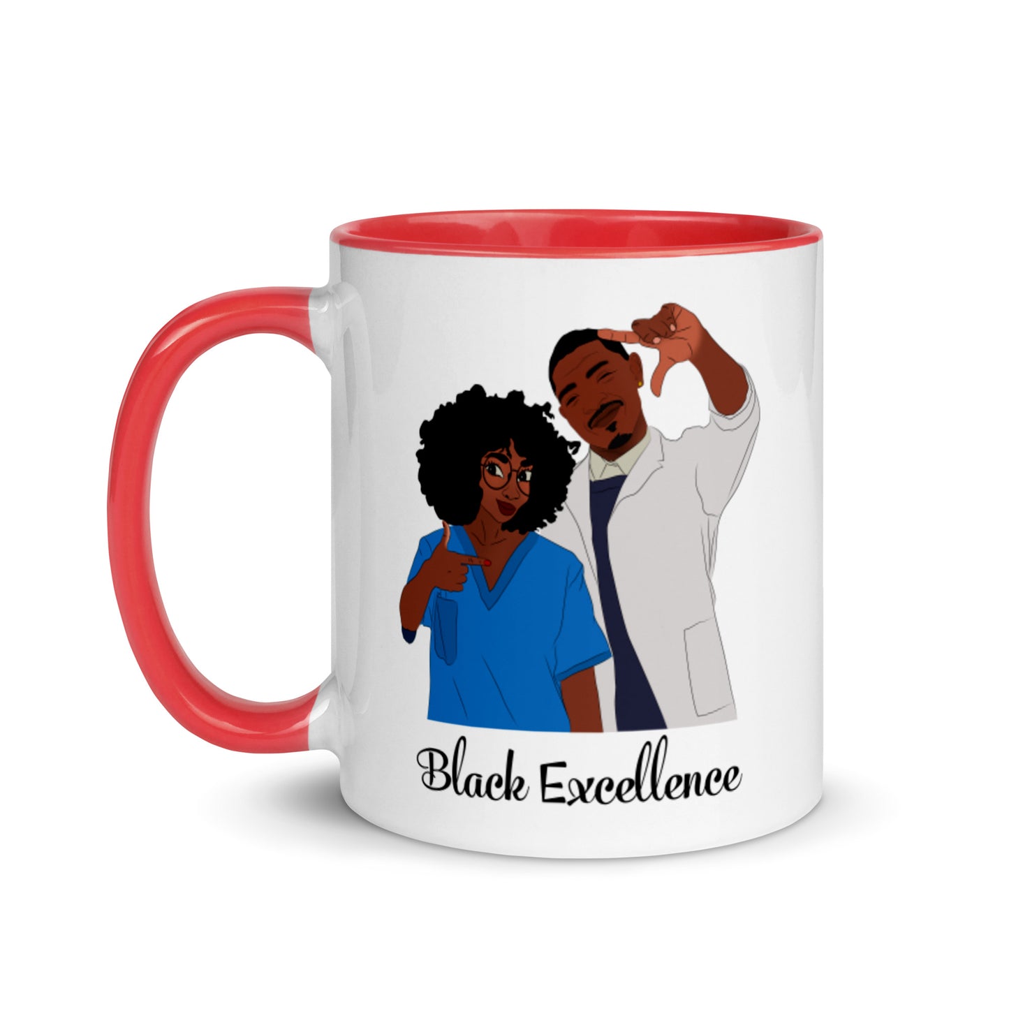 Black Excellence Mug with Color Inside