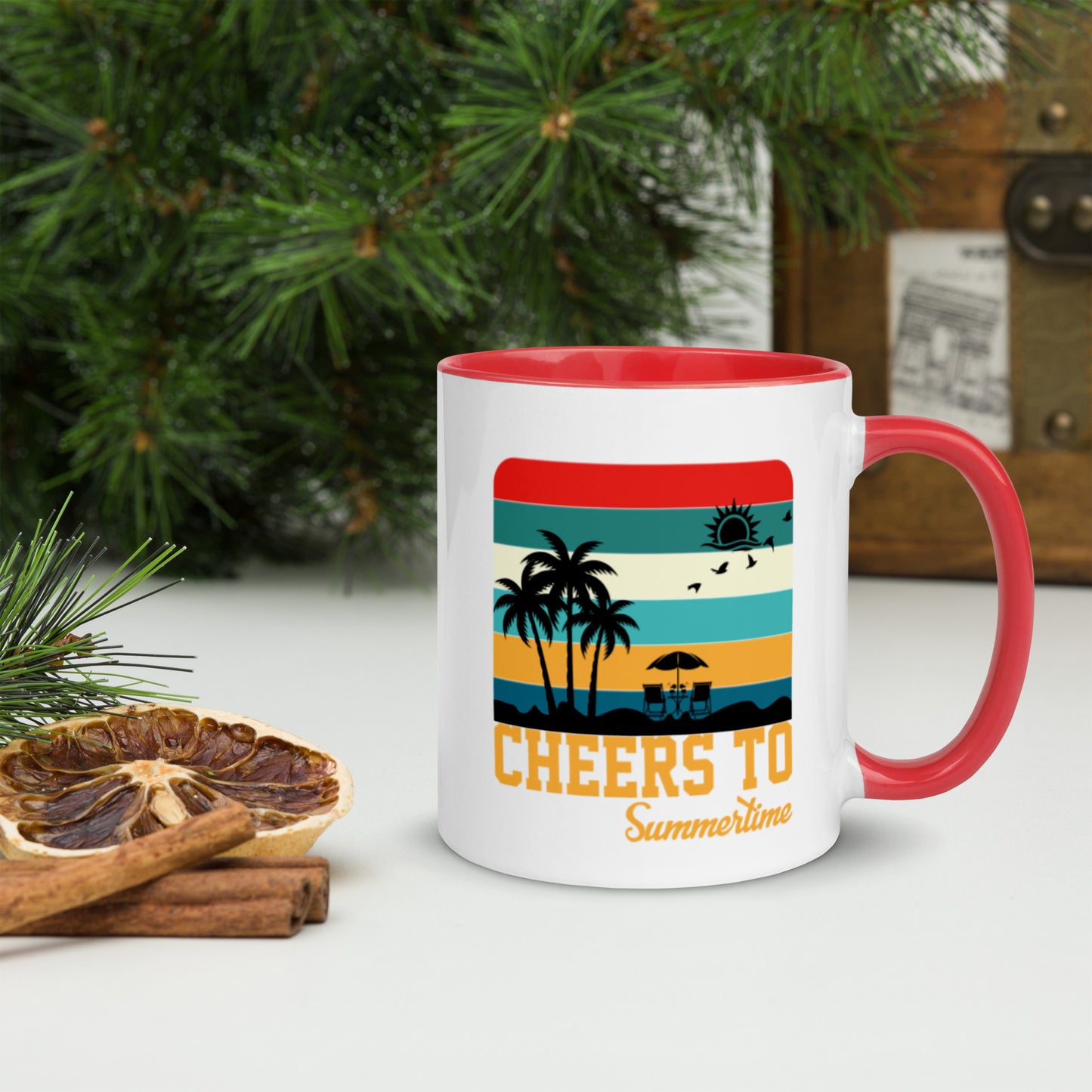 Cheers To Summertime Mug with Color Inside