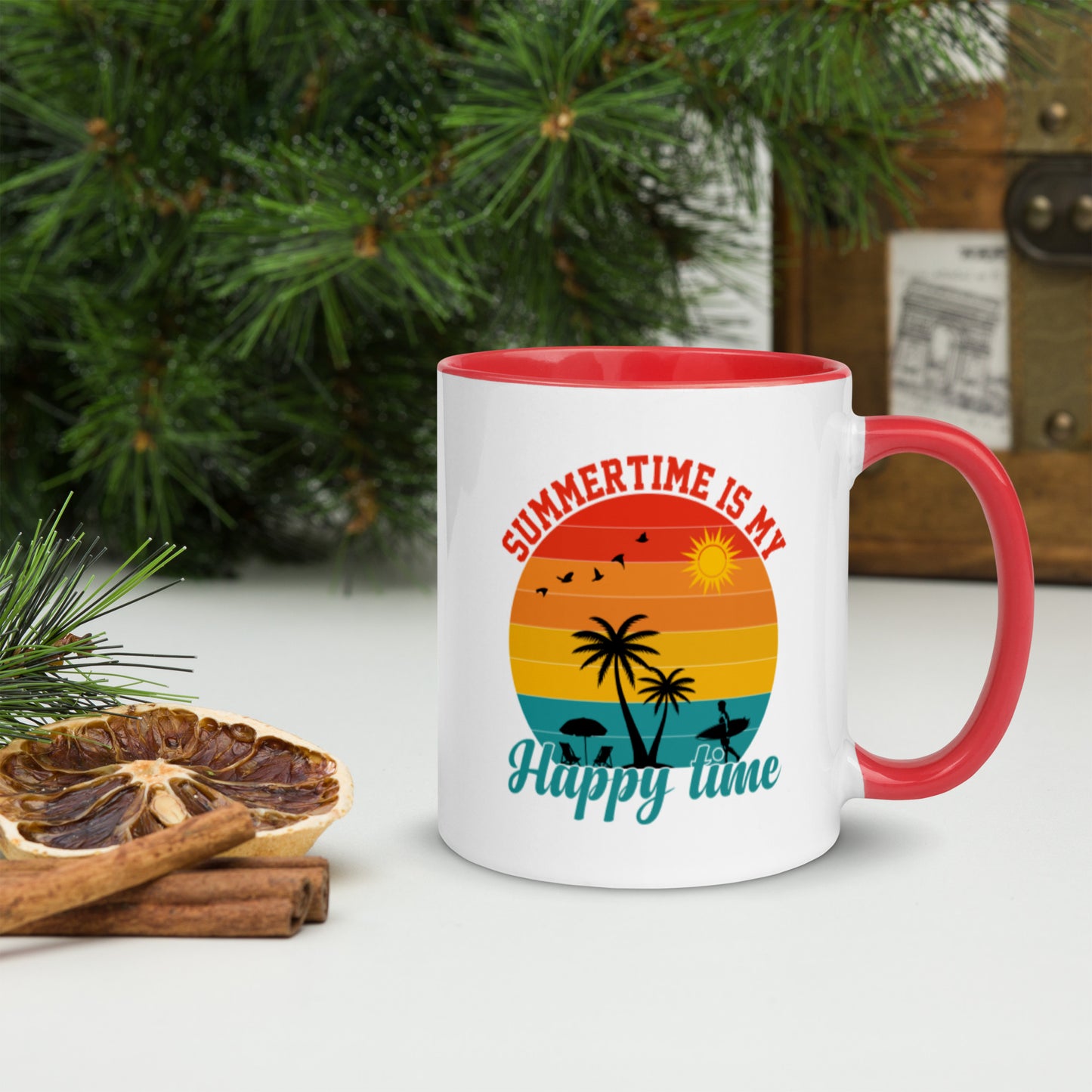 Summertime Is My Happy Time Mug with Color Inside