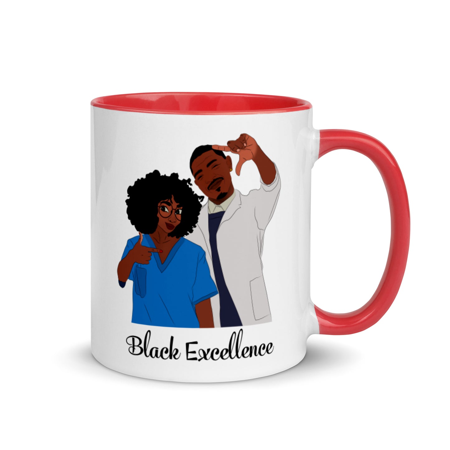 Black Excellence Mug with Color Inside