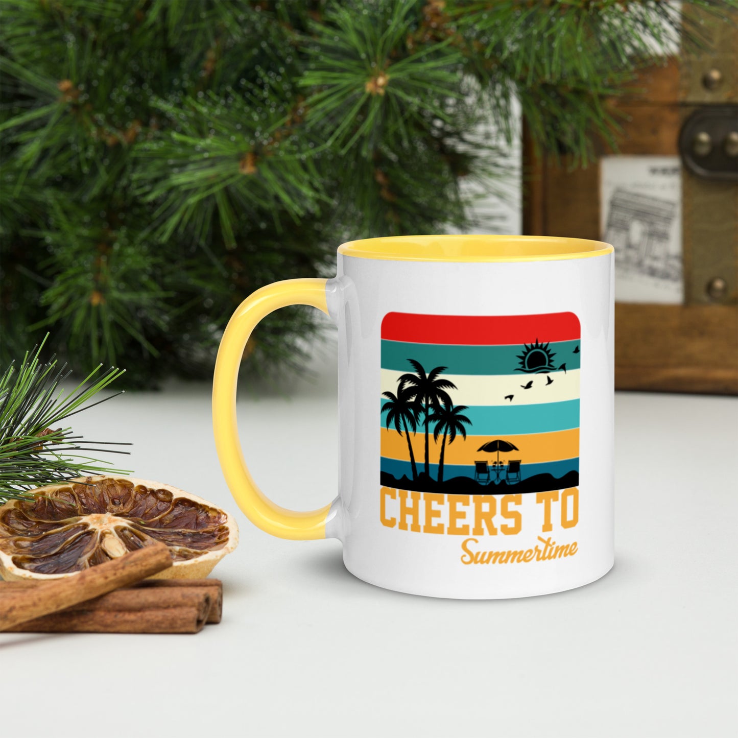 Cheers To Summertime Mug with Color Inside