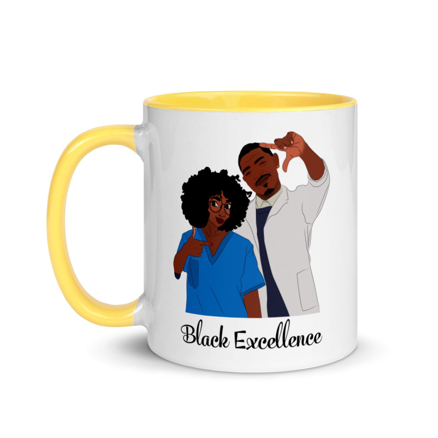 Black Excellence Mug with Color Inside