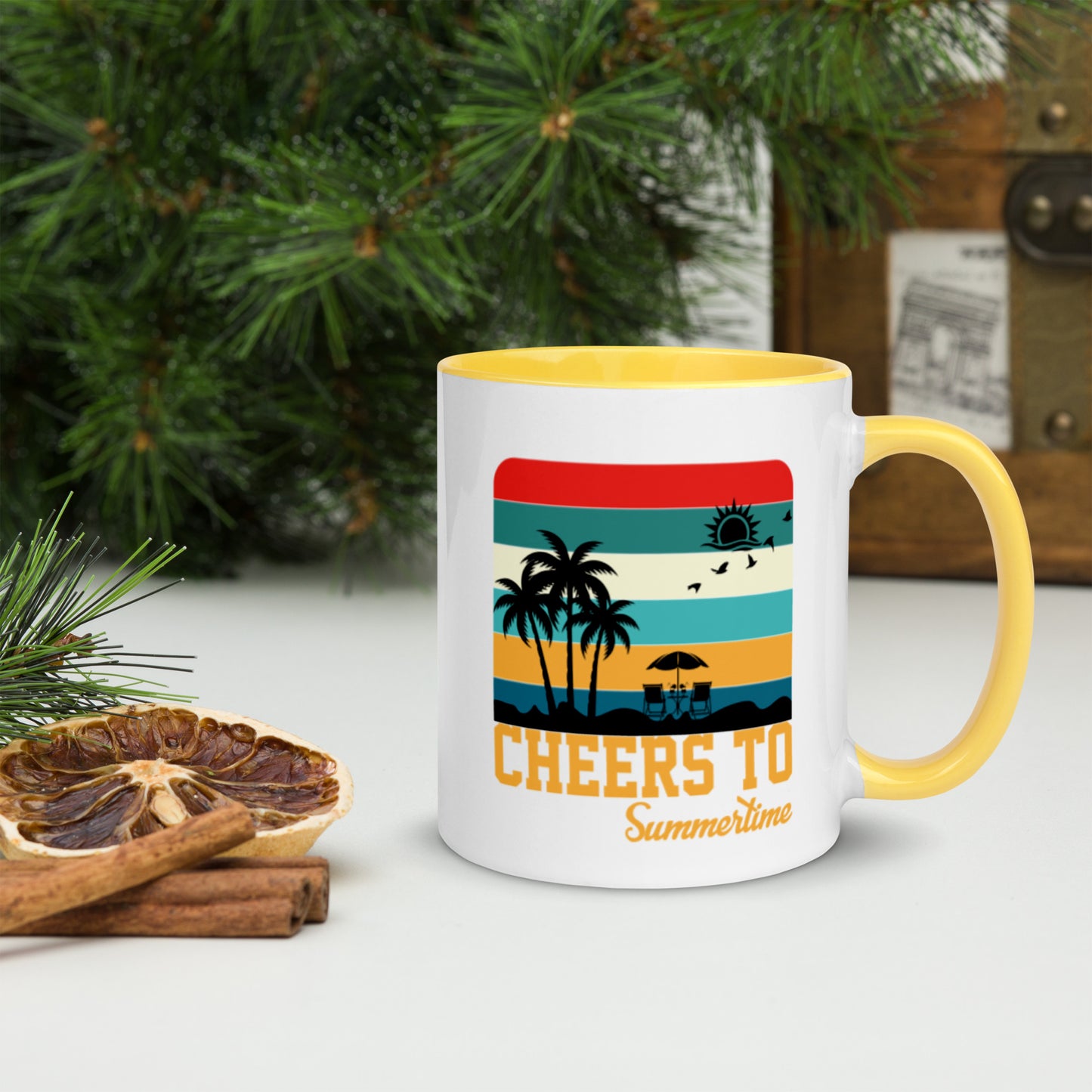 Cheers To Summertime Mug with Color Inside