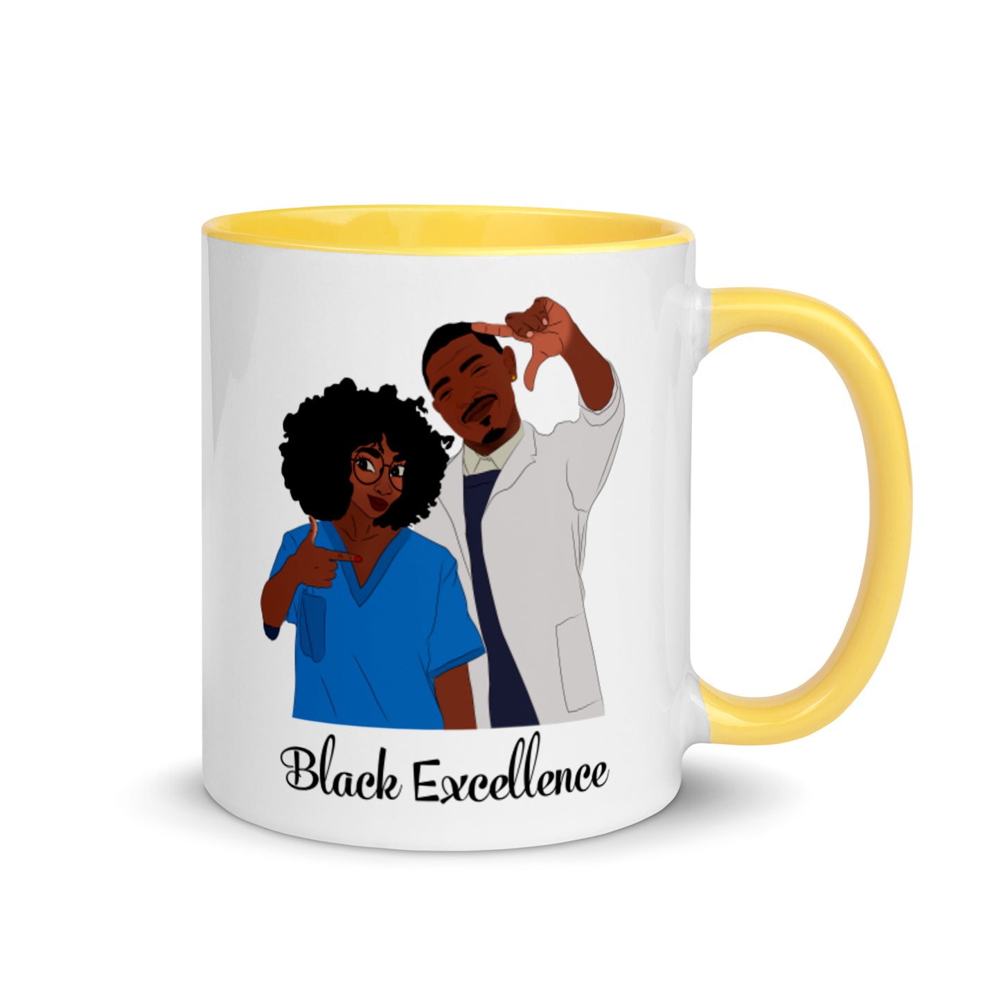 Black Excellence Mug with Color Inside