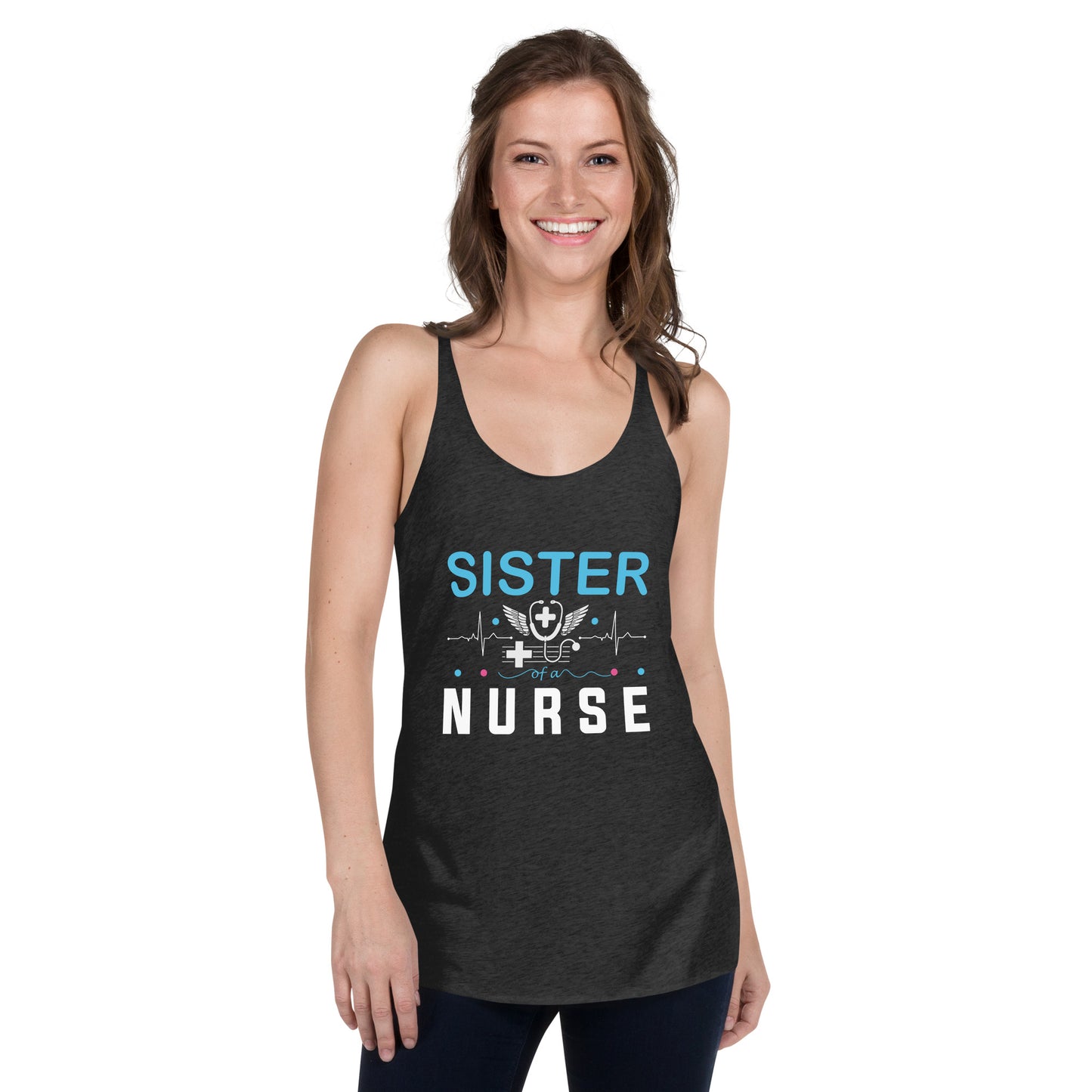 Sister Of A Nurse Women's Racerback Tank