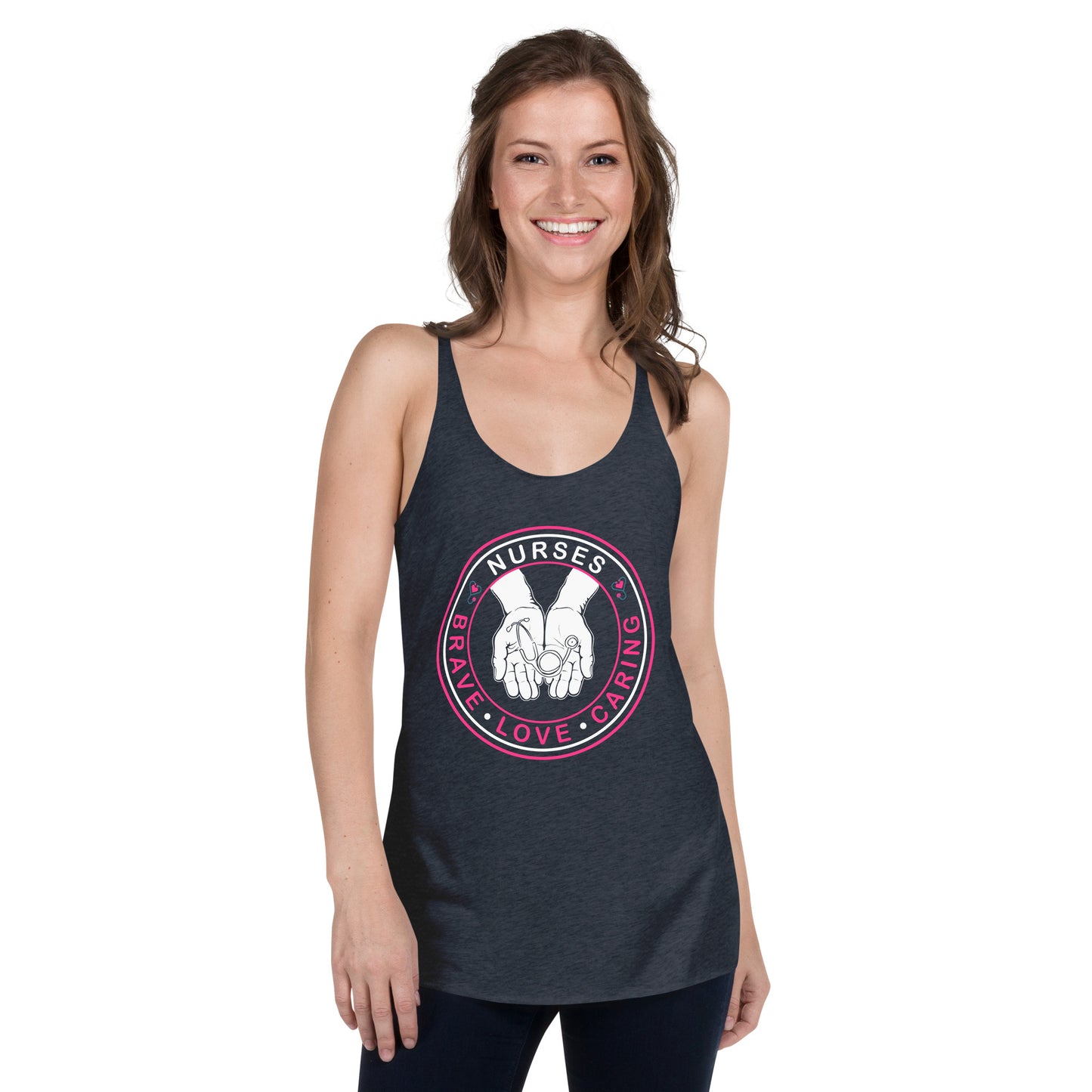 Nurses Brave Love Caring Women's Racerback Tank
