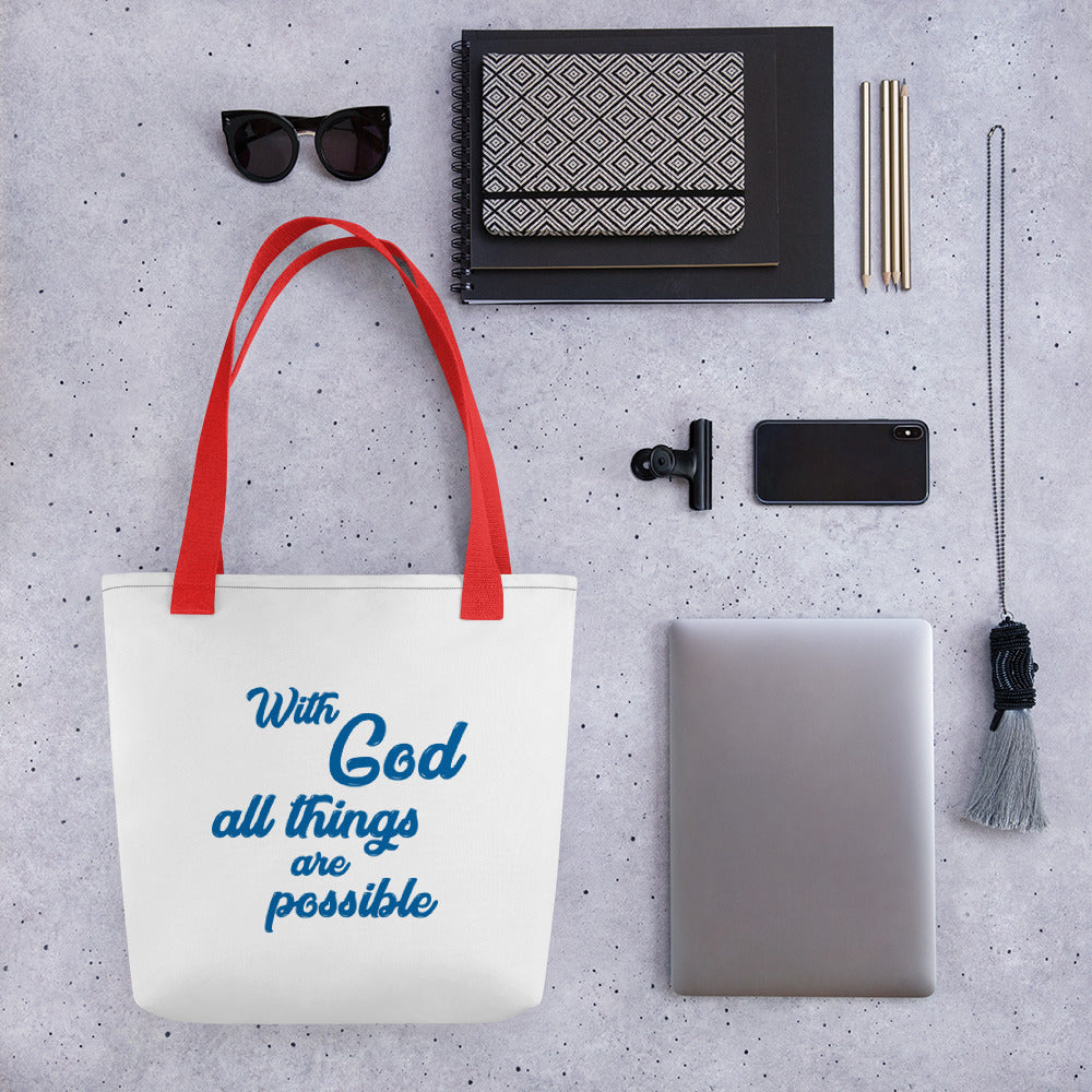 With God All Things Are Possible Tote bag