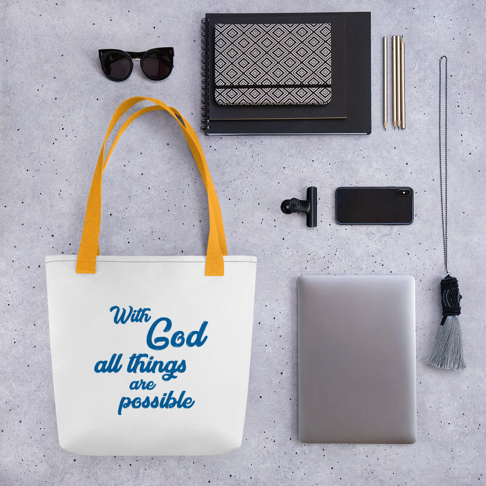 With God All Things Are Possible Tote bag