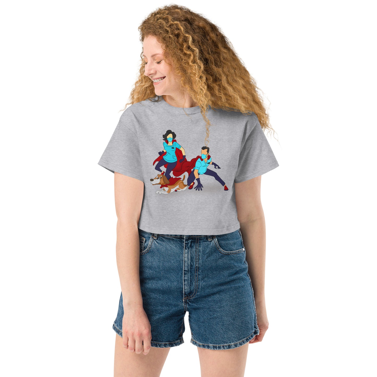 Superhero's With Dog Crop Top