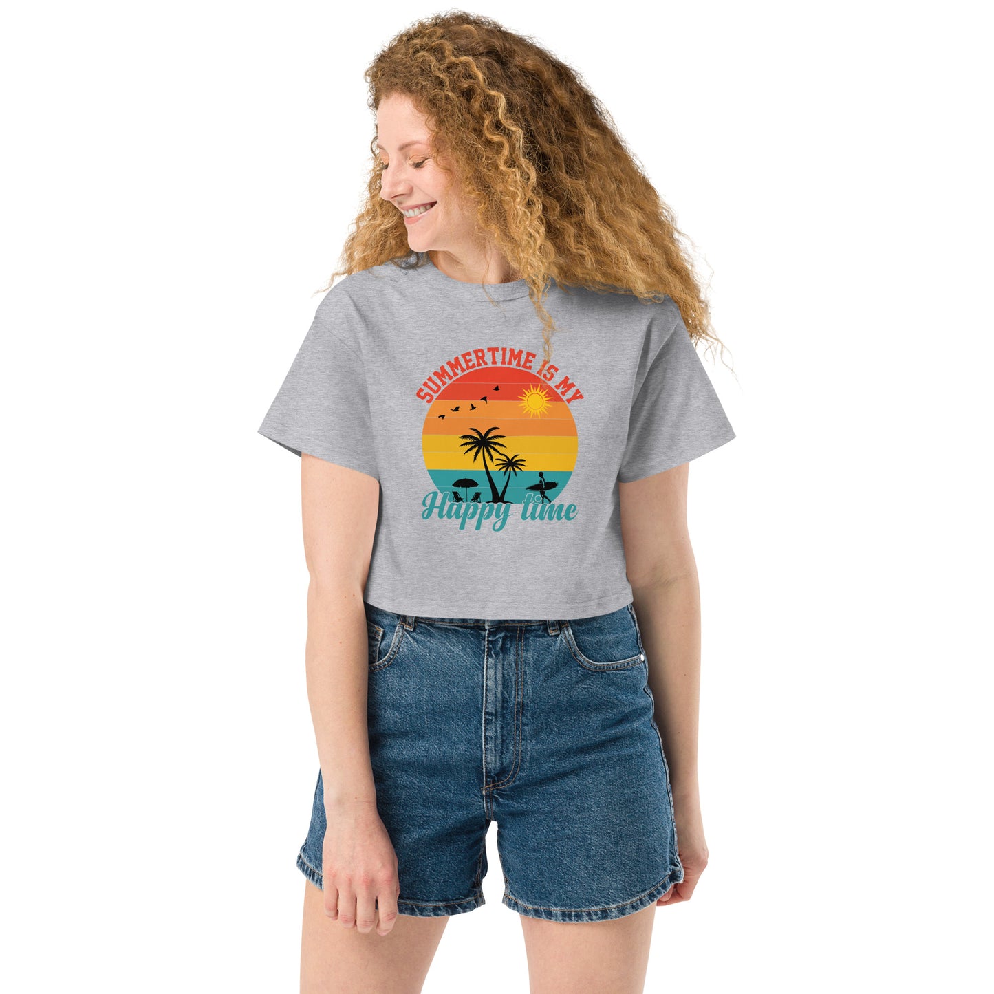 Summertime Is My Happy Time Crop Top