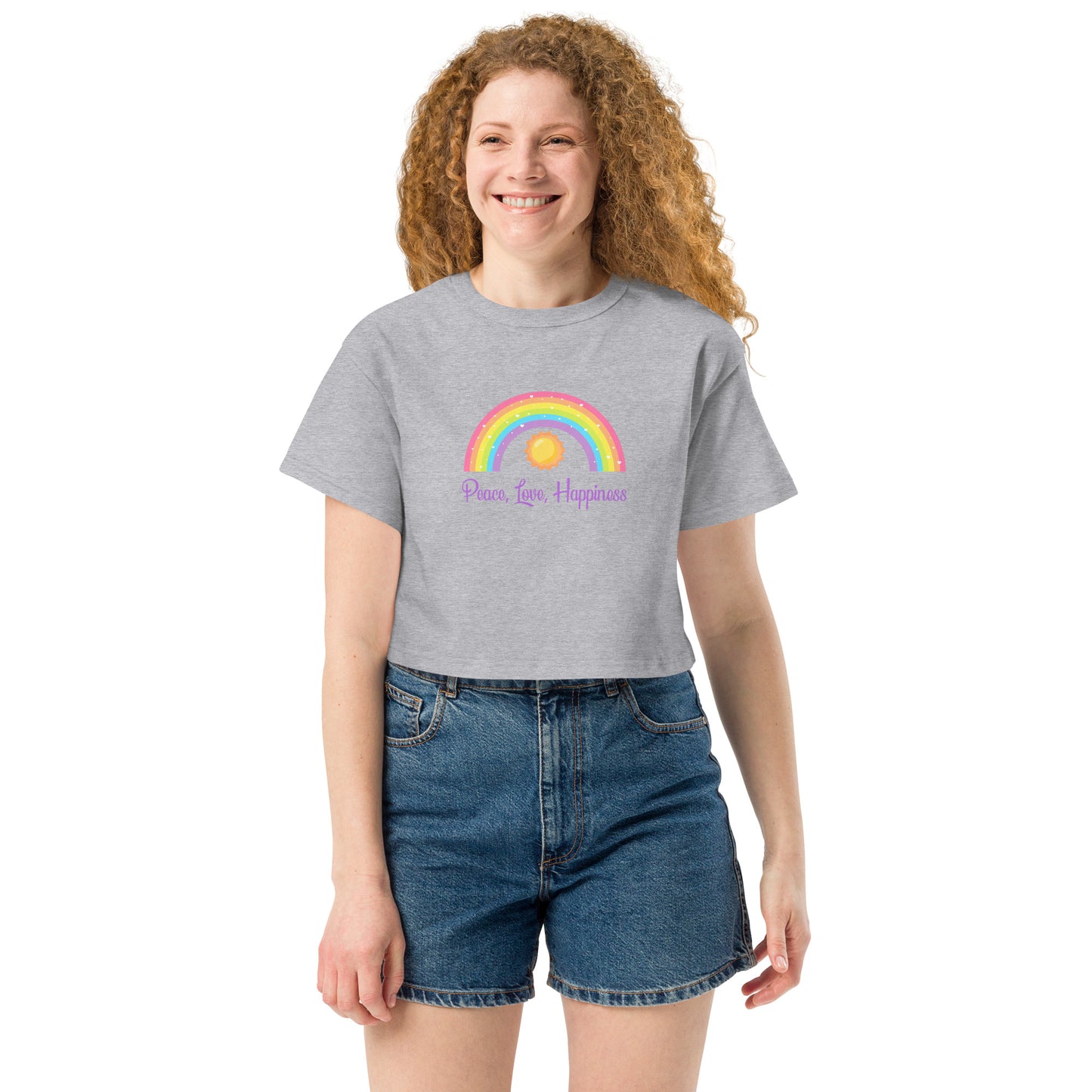 Peace, Love, Happiness Crop Top