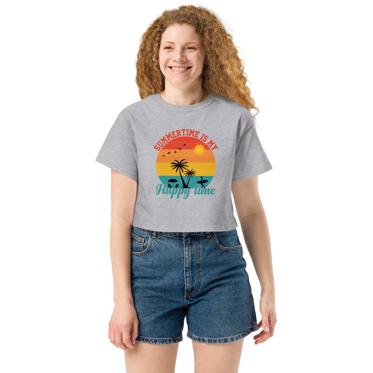 Summertime Is My Happy Time Crop Top