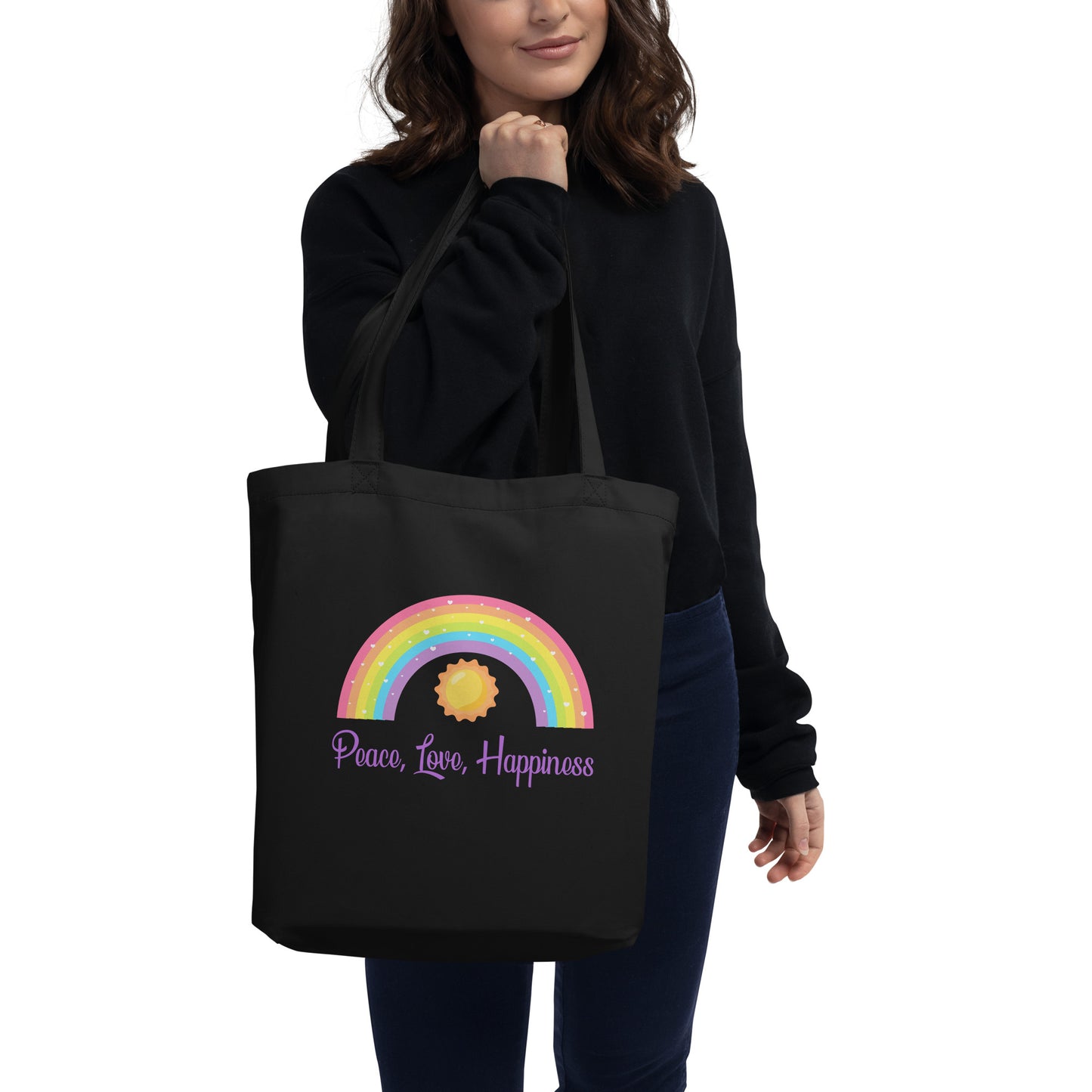 Peace Love Happiness Tote Bag