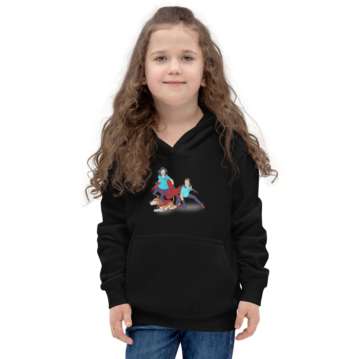 Superhero's With dog Kids Hoodie