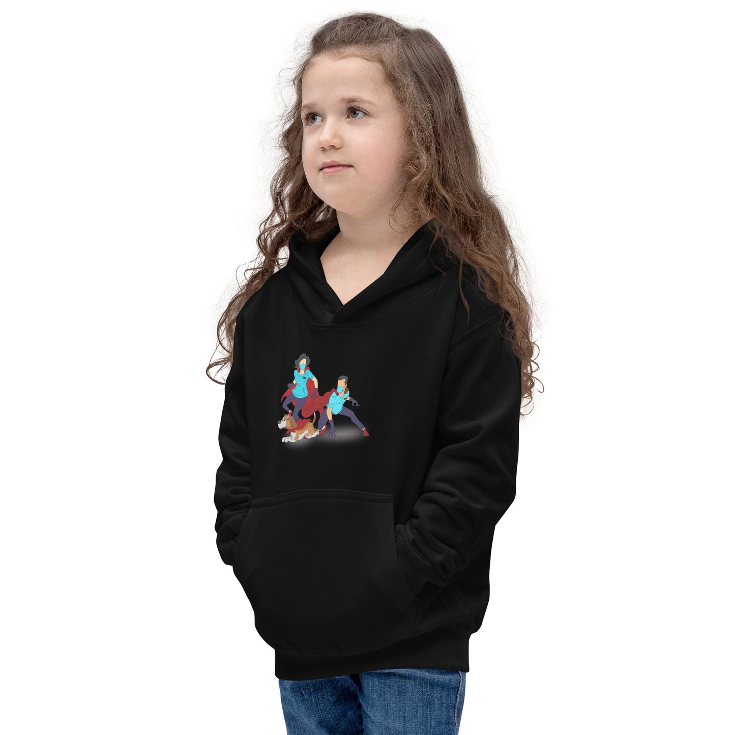 Superhero's With dog Kids Hoodie