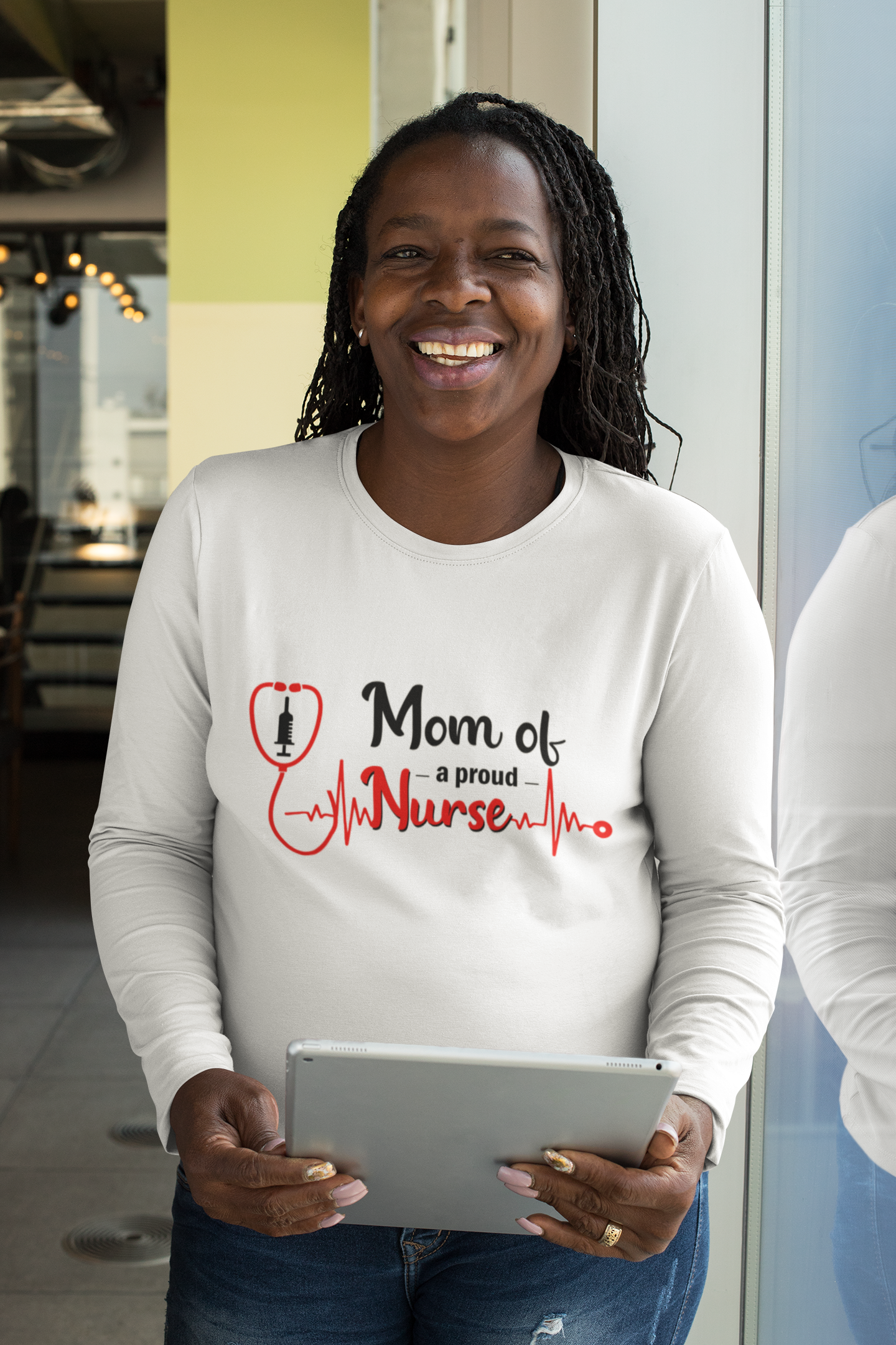 Mom Of A Proud Nurse Long Sleeve Tee