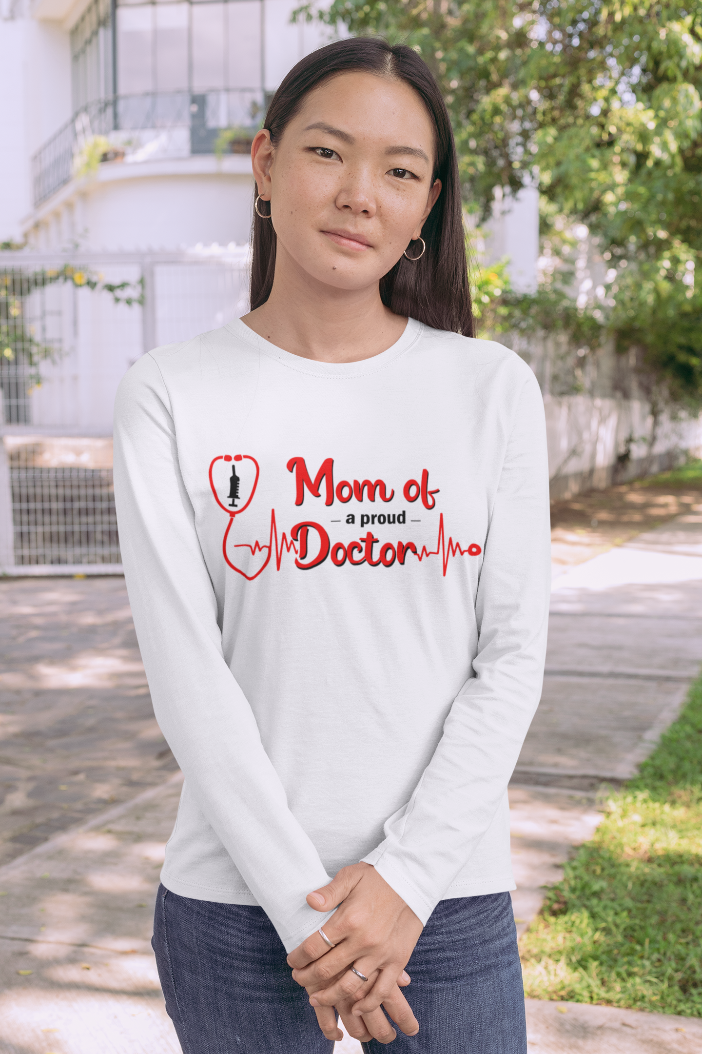 Mom Of A Proud Doctor Long Sleeve Tee