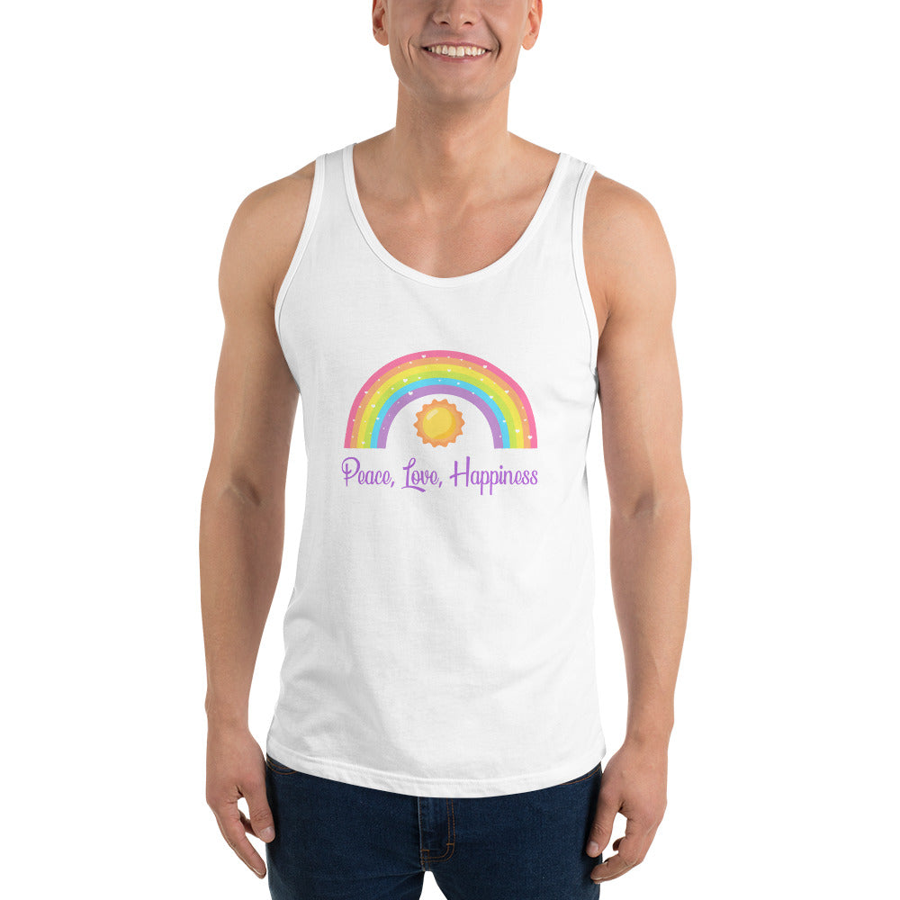 Peace, Love, Happiness Men's Unisex Tank Top