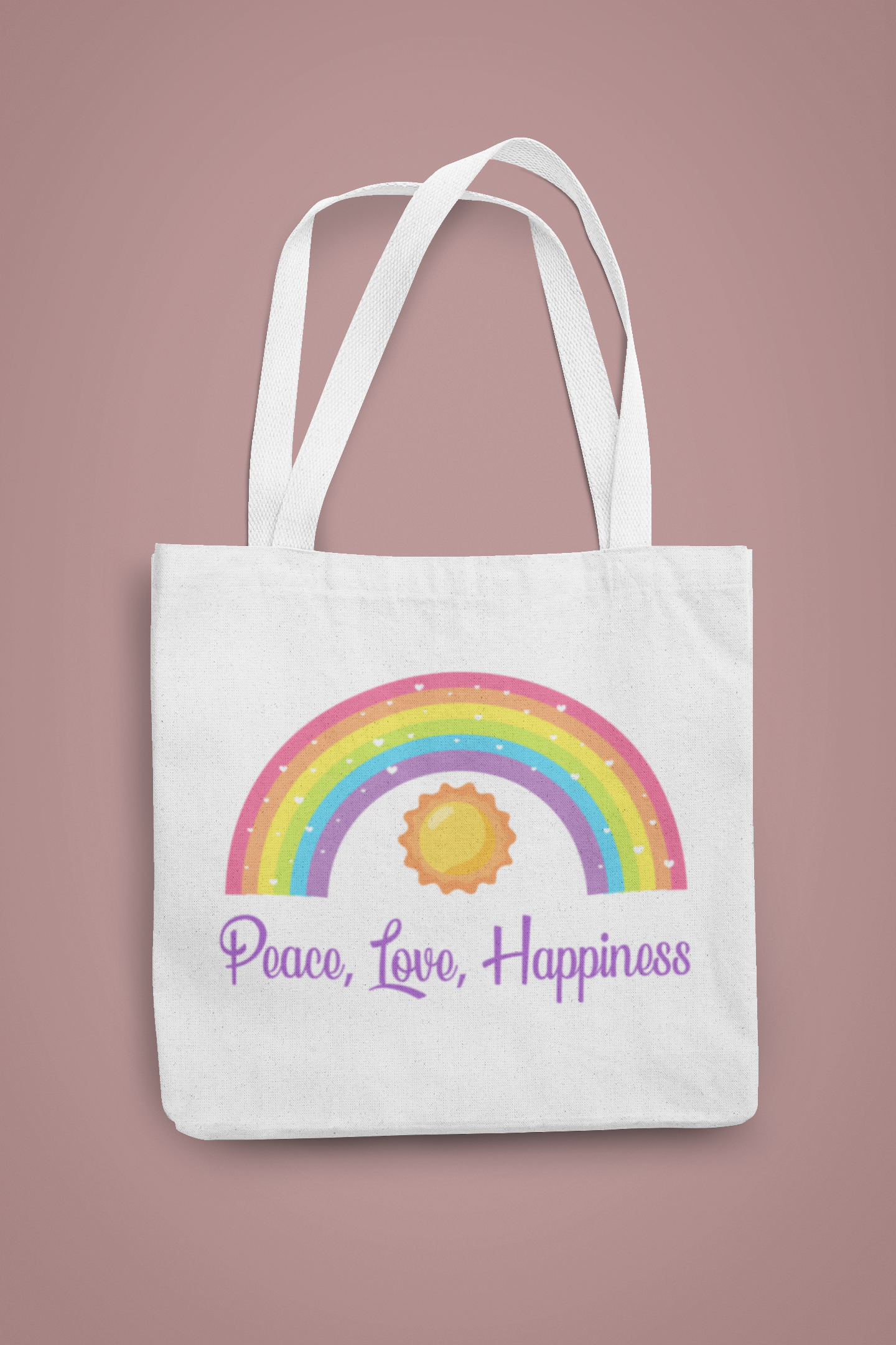 Peace Love Happiness Tote Bag