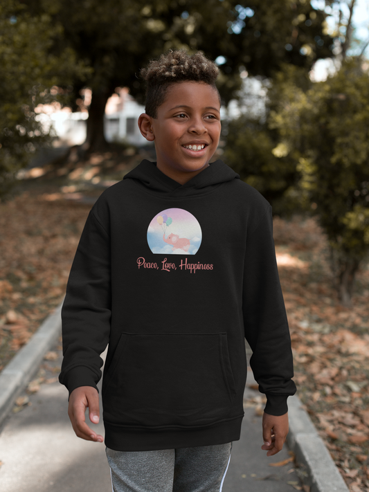 Peace, Love, Happiness Kids Hoodie