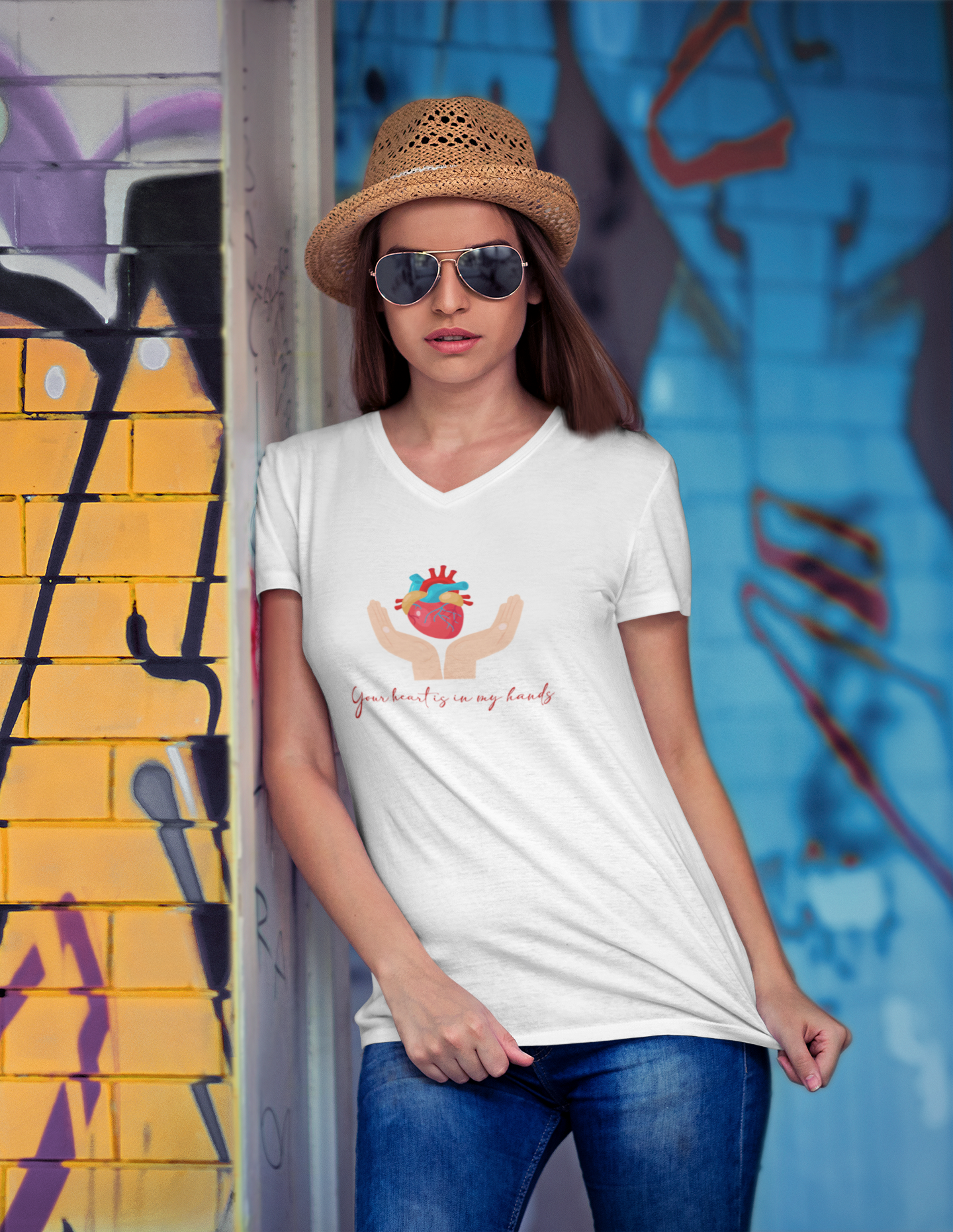 Your Heart Is In My Hands V-Neck T-shirt