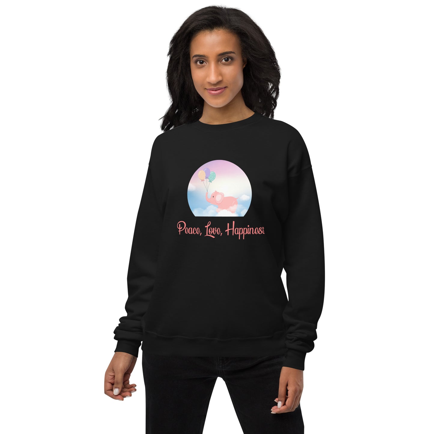 Peace, Love, Happiness Unisex fleece sweatshirt