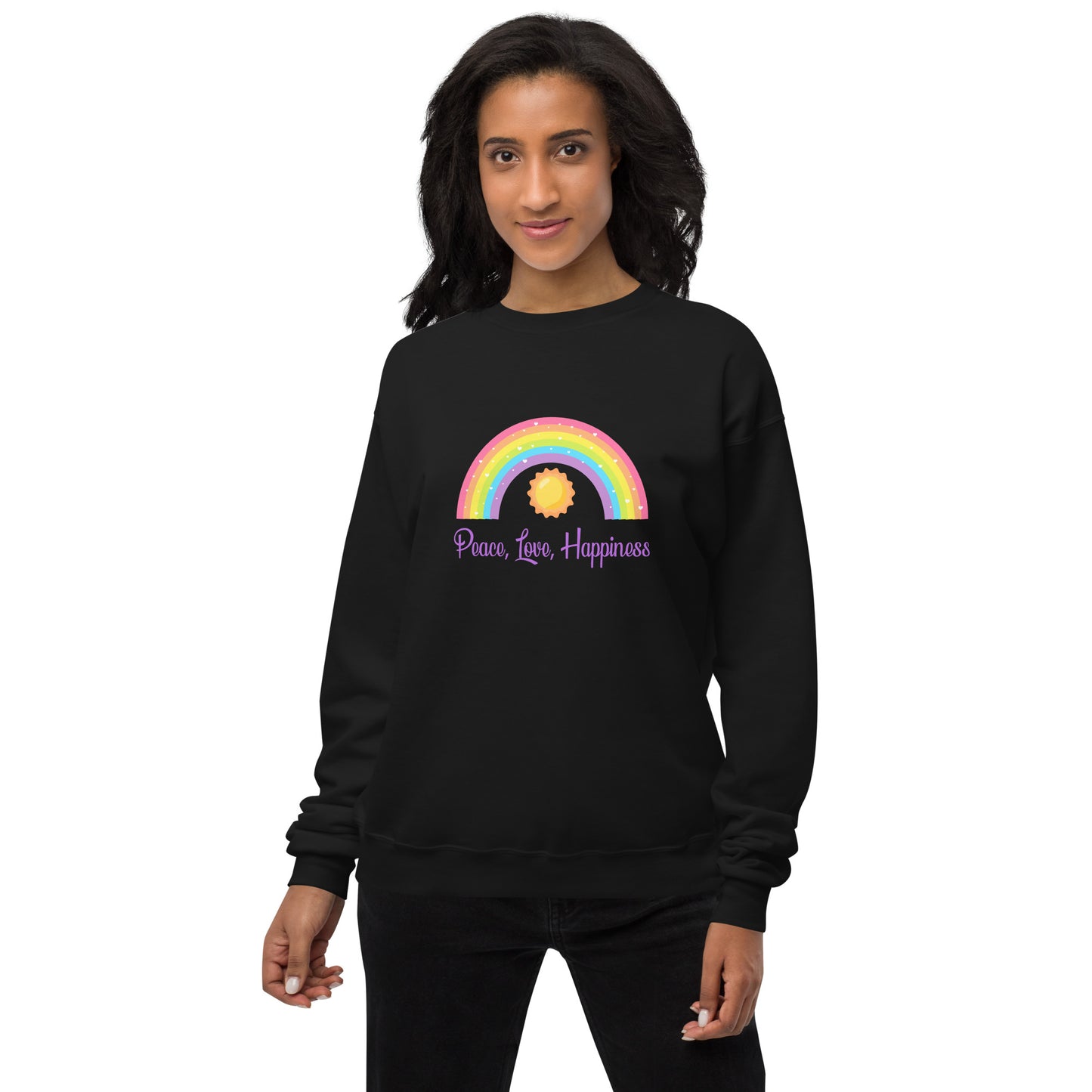 Peace, Love , Happiness Unisex fleece sweatshirt