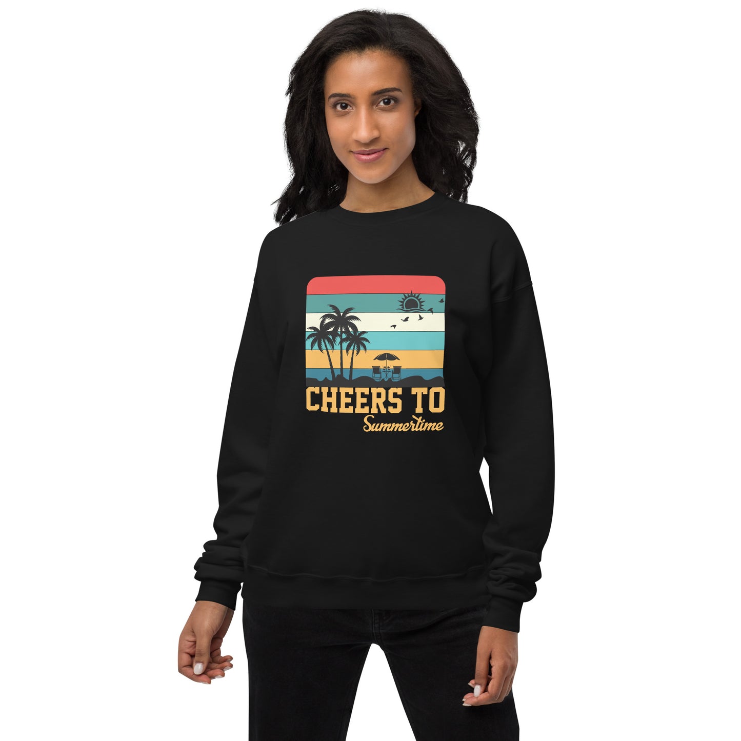 Cheers To Summertime Unisex fleece sweatshirt