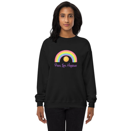 Peace, Love , Happiness Unisex fleece sweatshirt